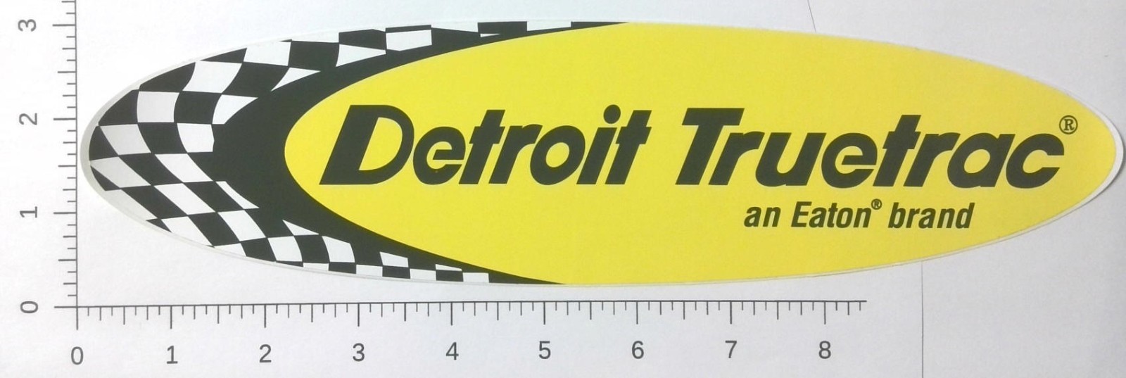 Detroit Truetrac An Eaton Brand Differential Yellow Oval Bumper Sticker Decal