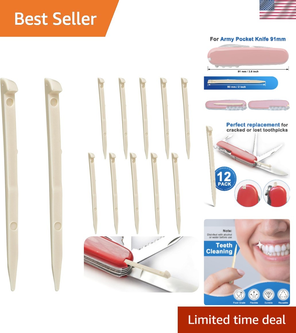 Durable 2 Inch Toothpick Replacements for Victorinox Knives - 12 Pack Essentials