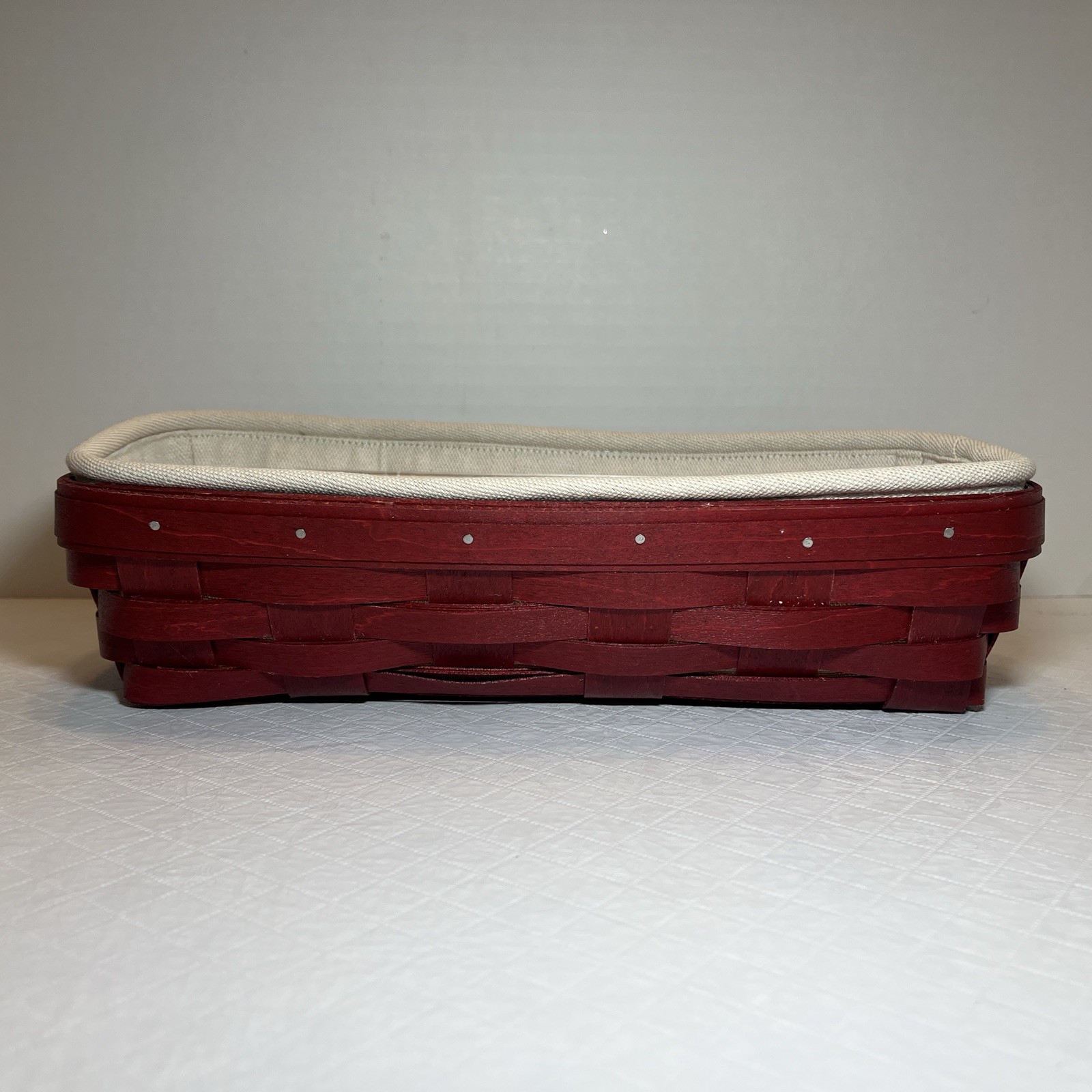 Longaberger 2011 Christmas “Red Paprika” Cracker Basket, Fabric Liner &Protector