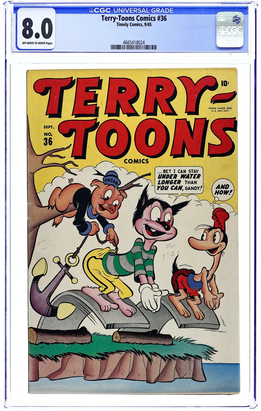 Terry-Toons Comics #36 CGC 8.0 1945 4665418024