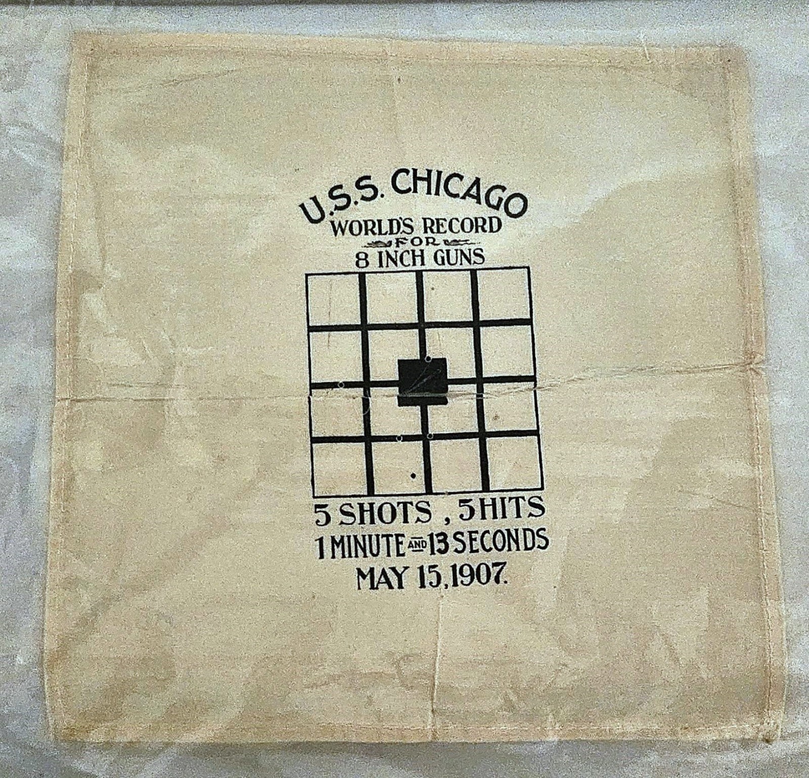1907 USS Chicago Souvenir Silk Handkerchief 1907 USS Chicago Souvenir Silk Handkerchief