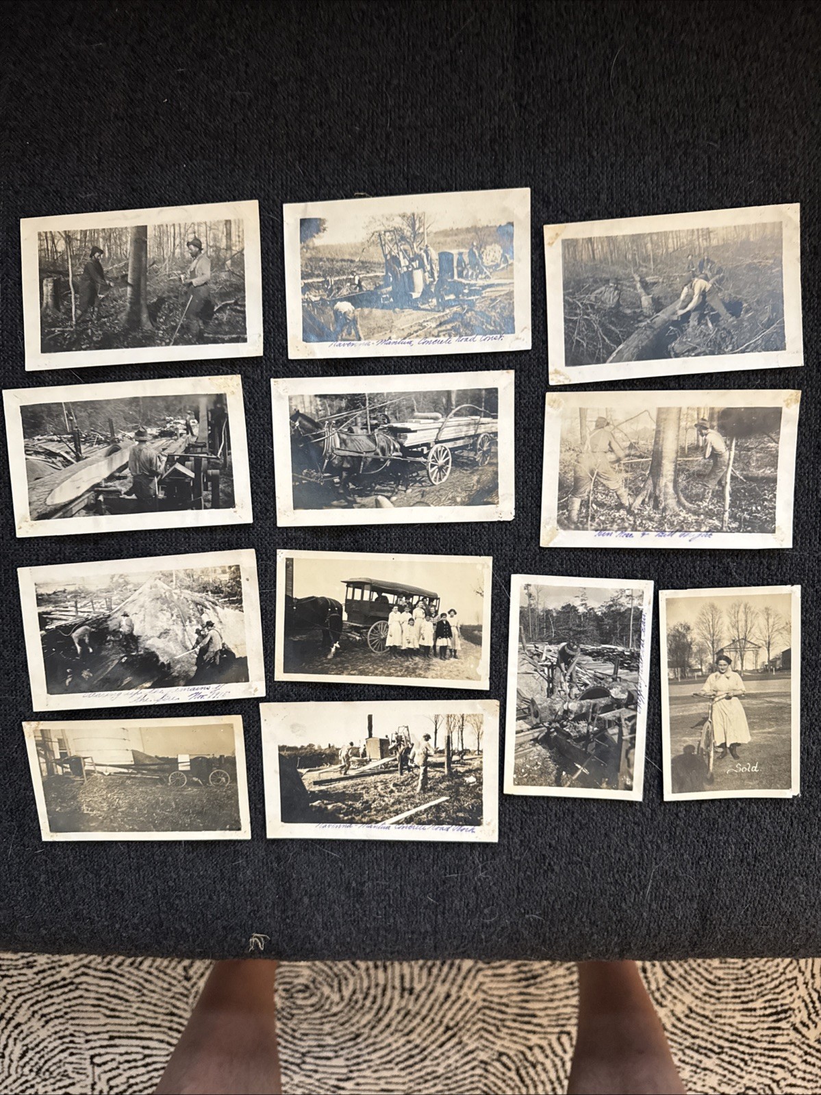 K66/ Ravenna Mantua Ohio Antique c1910's 12 Photographs Sawmill Road Bicycle 3