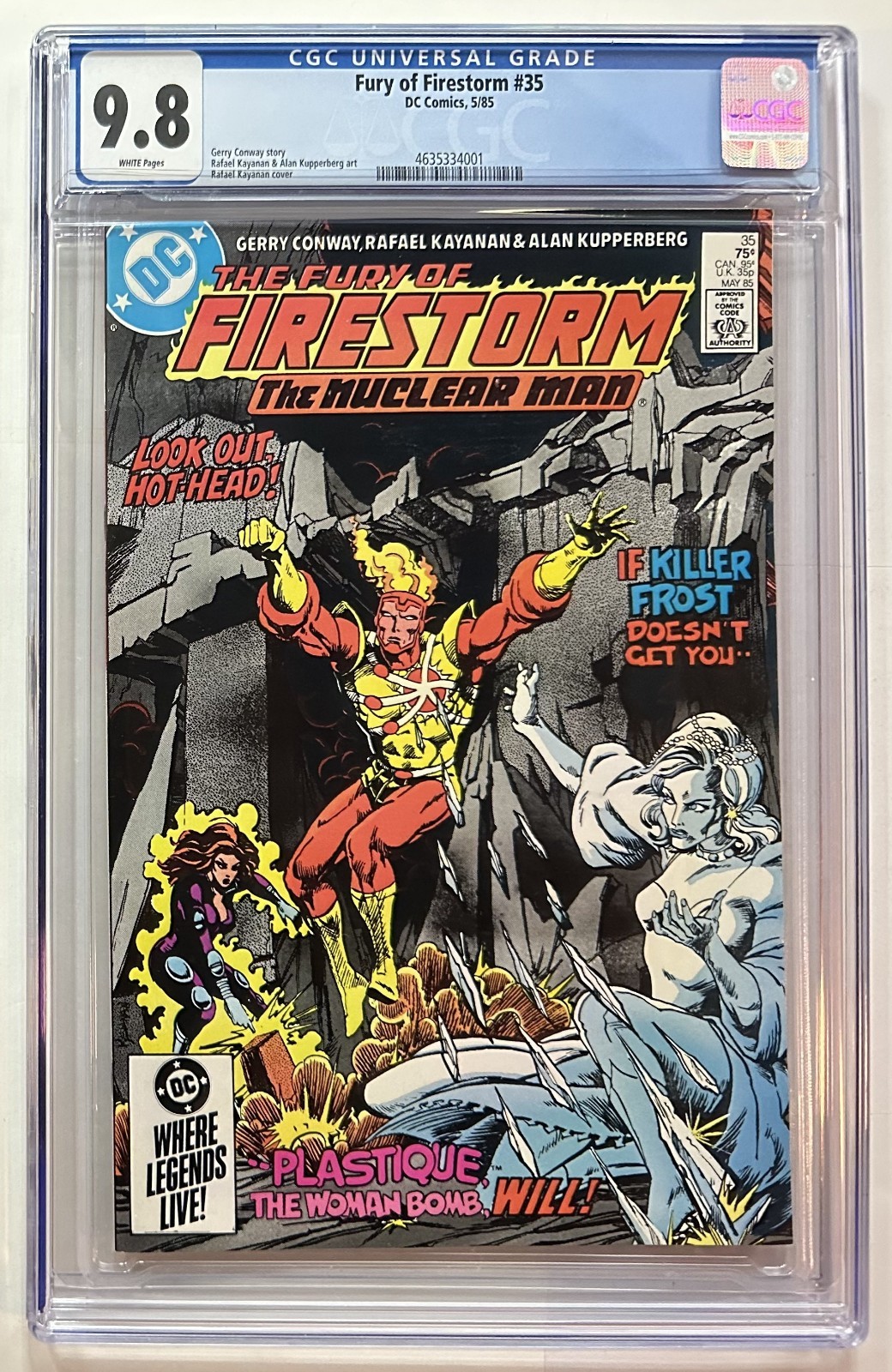 Fury Of Firestorm #35 (1985) CGC 9.8 WHITE Pages DC Comics, First Weasel