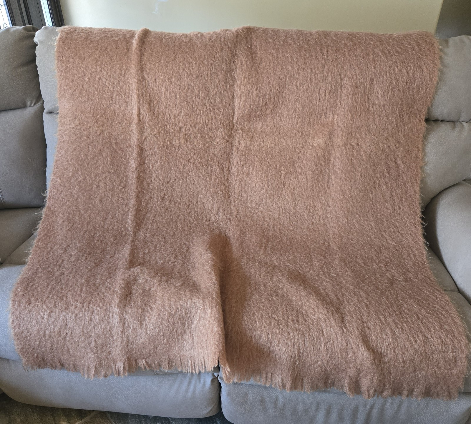Vintage Glen Cree 100% Mohair Blanket MCM Scotland Brown Fringe Sofa Throw 74x48 Vintage Glen Cree 100% Mohair Blanket MCM Scotland Brown Fringe Sofa Throw 74x48