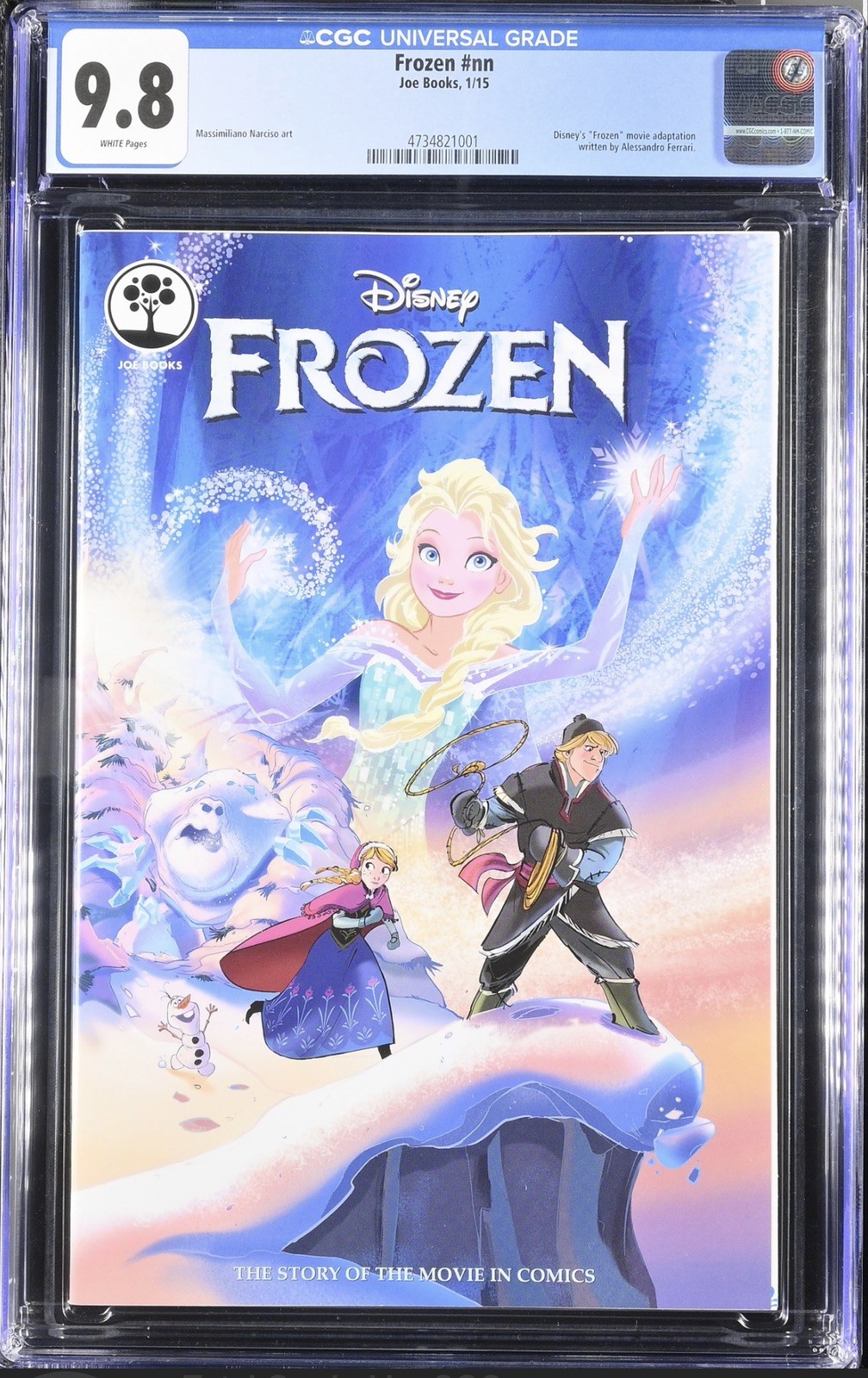 Disney Frozen Movie Adaptaion Comic 2015 CGC 9.8 First Printing 1st Elsa Anna