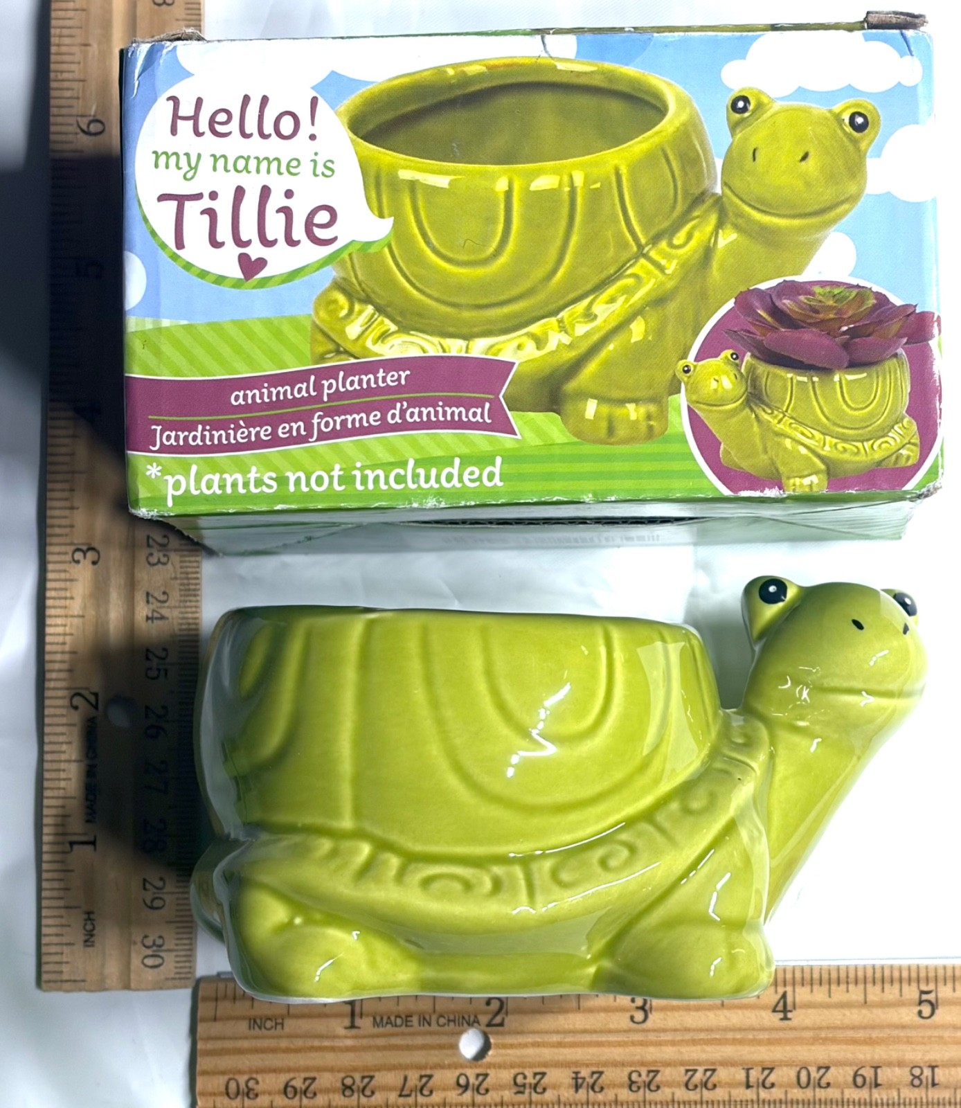 240560 Home Tillie Green Turtle Ceramic Planter Plant Pot NEW 240560 Home Tillie Green Turtle Ceramic Planter Plant Pot NEW