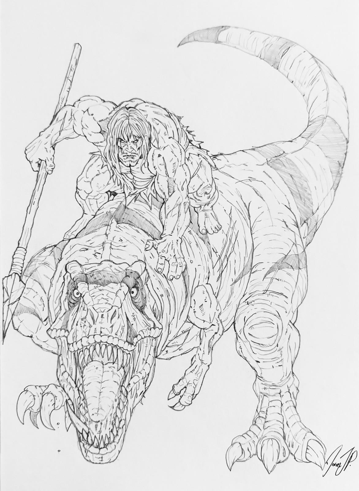 Primal: Man\'s Best Friend - 9x12 Daniel JP Original Art w/COA - NOT a Print Primal: Man\'s Best Friend - 9x12 Daniel JP Original Art w/COA - NOT a Print