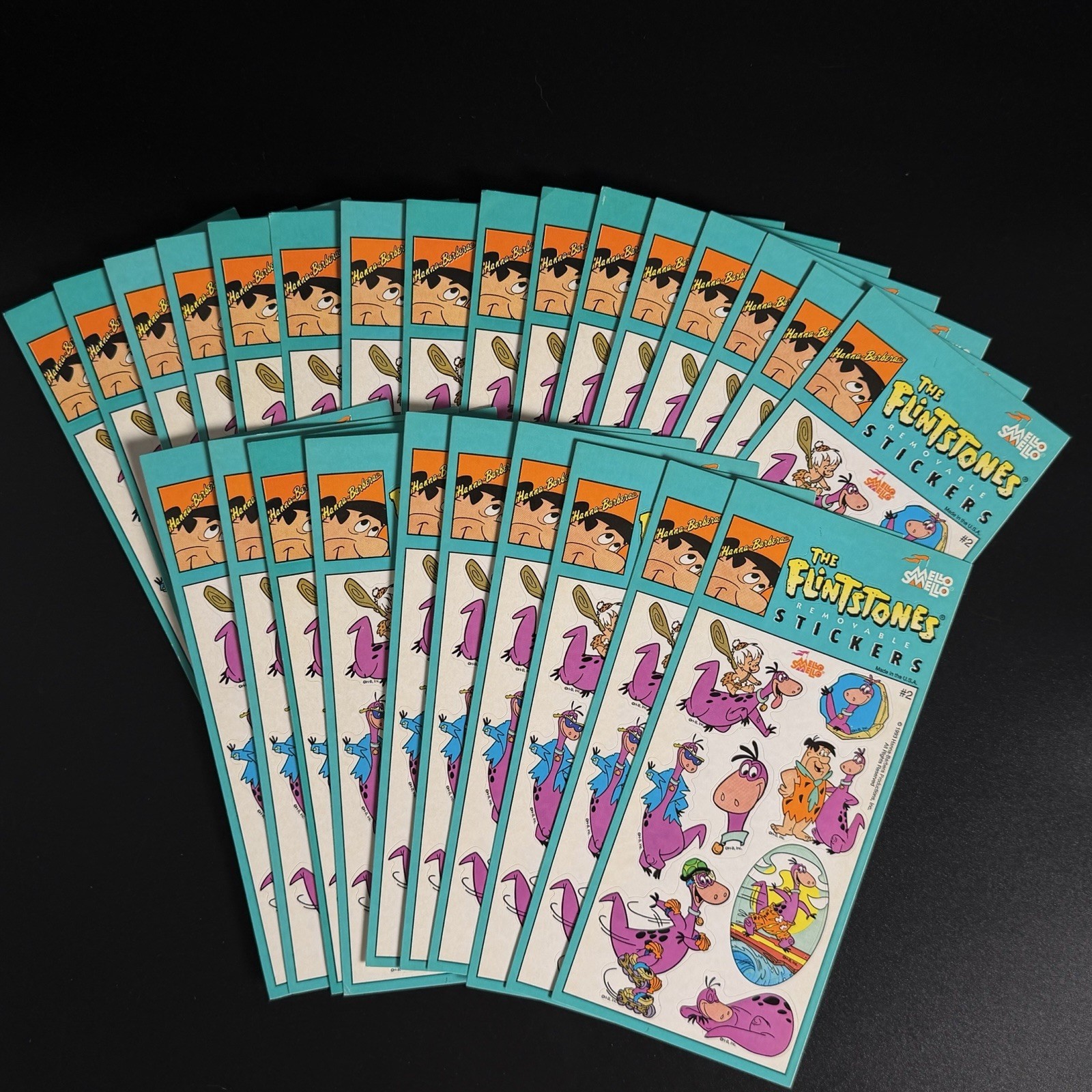 Vintage 1993 Flintstones Stickers by Mello Smellow LOT of 25 Sheets