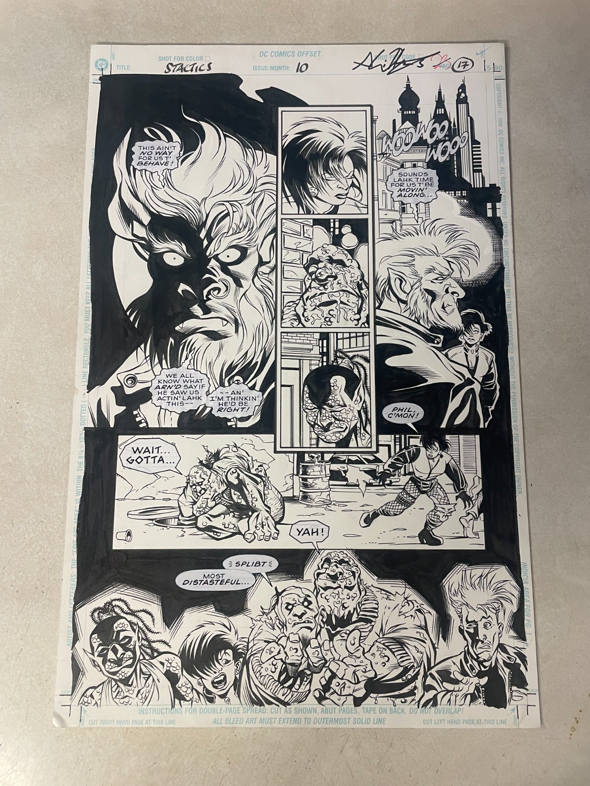 SCARE TACTICS #10 ORIGINAL COMIC ART 1998 TEAM PAGE GROSSOUT RECOVERS HIS HEAD