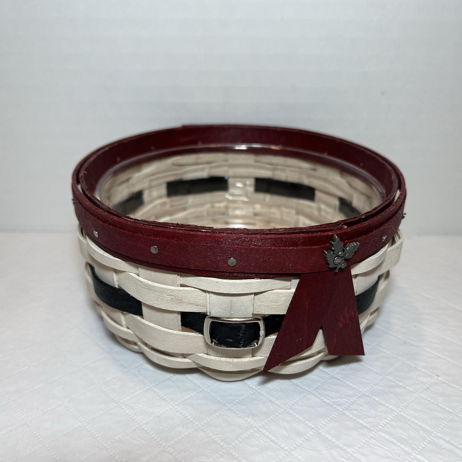 Longaberger 2017 Snow Man Belly “Button”Basket And Protector With Metal Buckle Longaberger 2017 Snow Man Belly “Button”Basket And Protector With Metal Buckle
