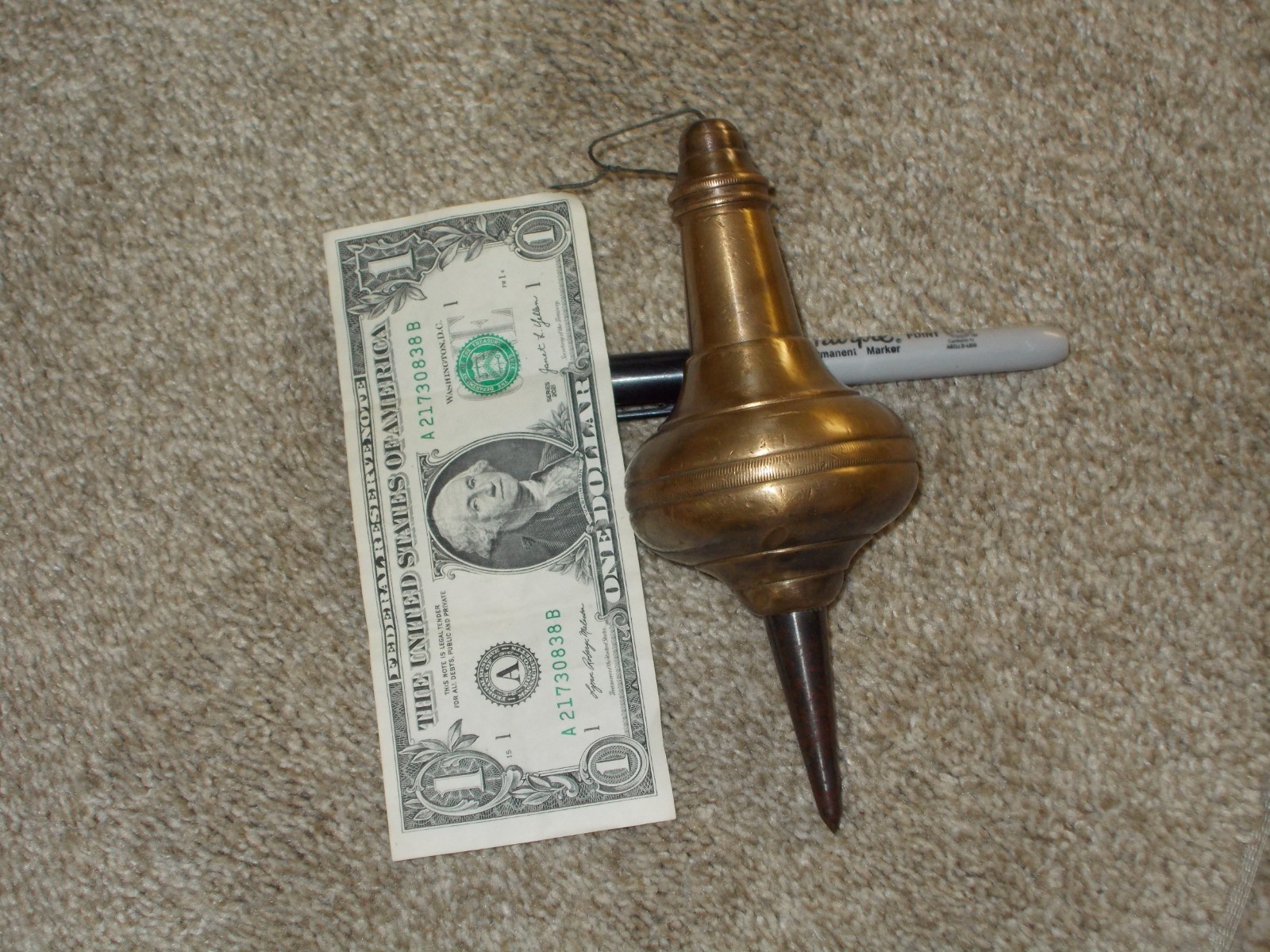 Antique Brass Plumb Bob 6 3/4