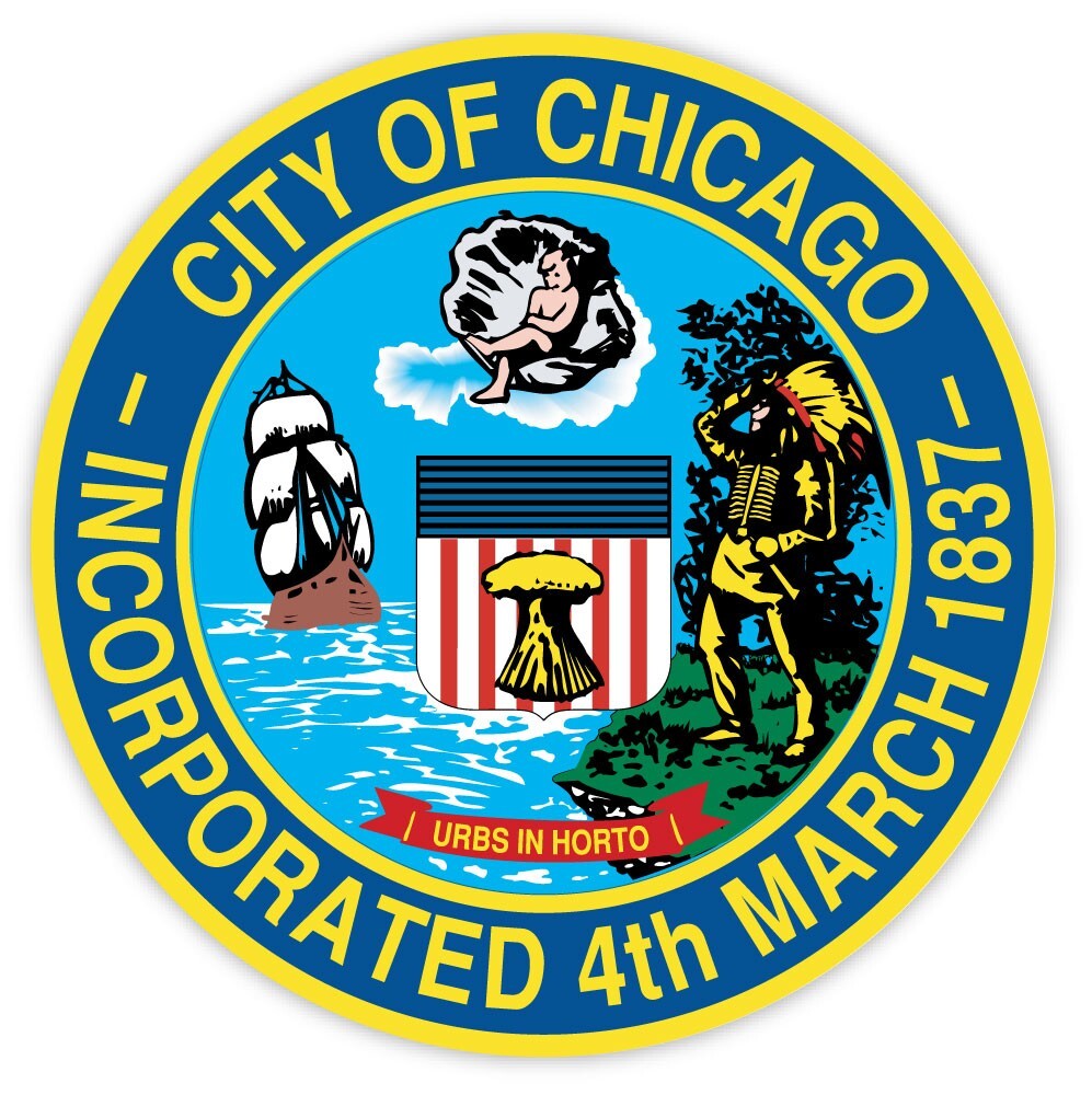 Chicago City Coat of arms Illinois sticker decal 4\