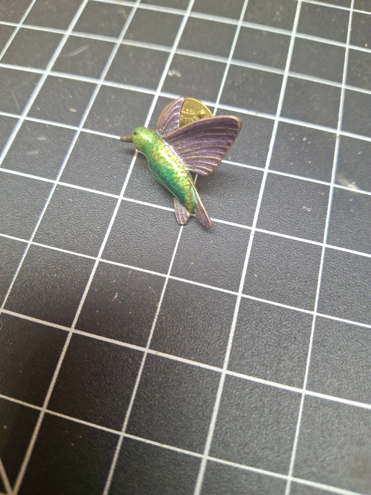 Hummingbird Purple Wings Lapel Pin