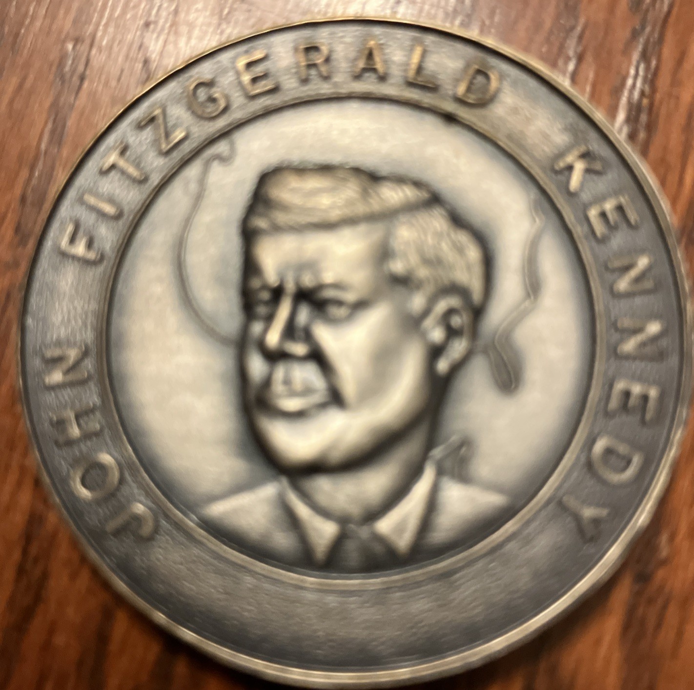 1968 John F  KENNEDY Quotation MEDAL - 37mm SILVER British Hallmark