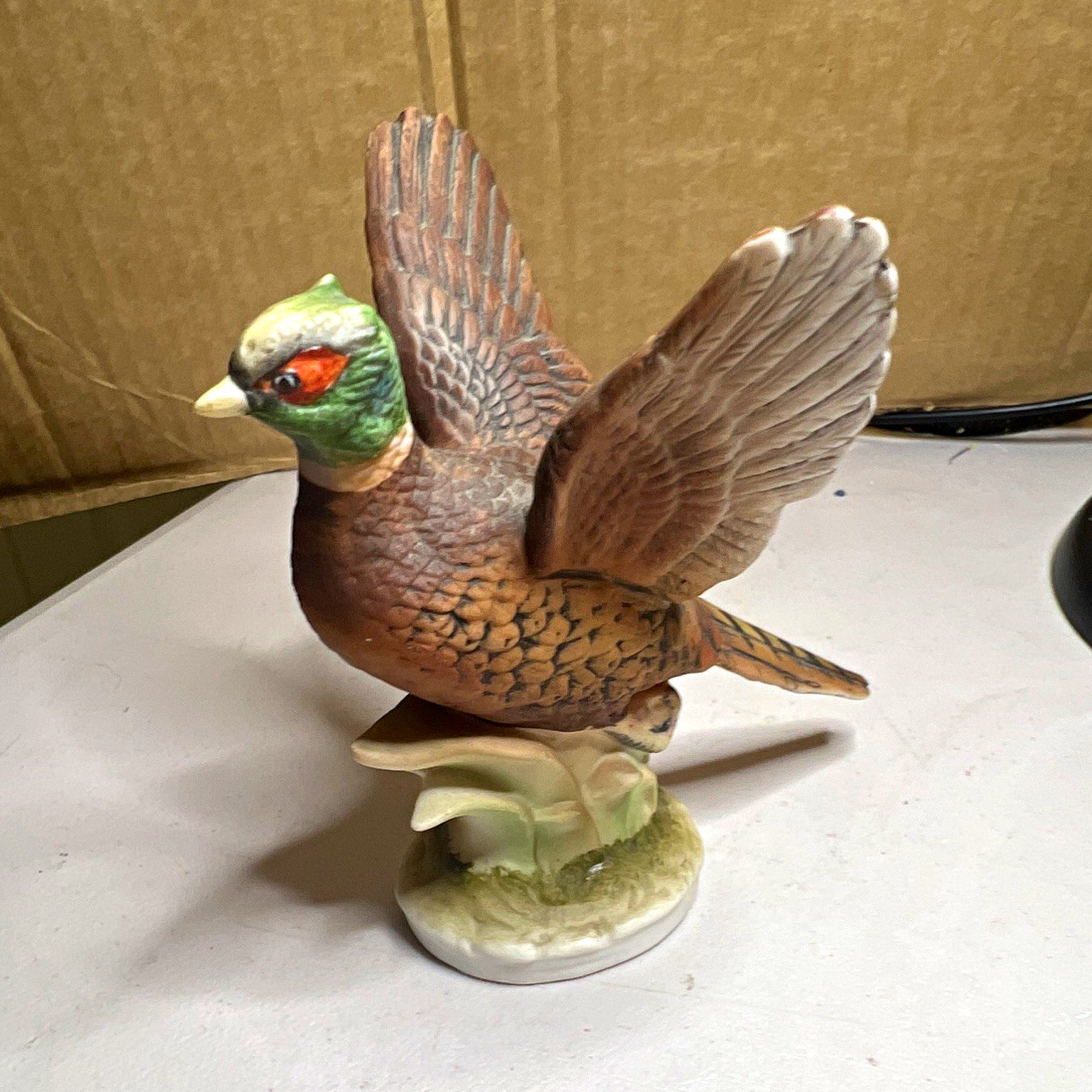 Vintage Pheasant Bird Porcelain Figurine KW2005 Hand Painted Bird Animal Figure