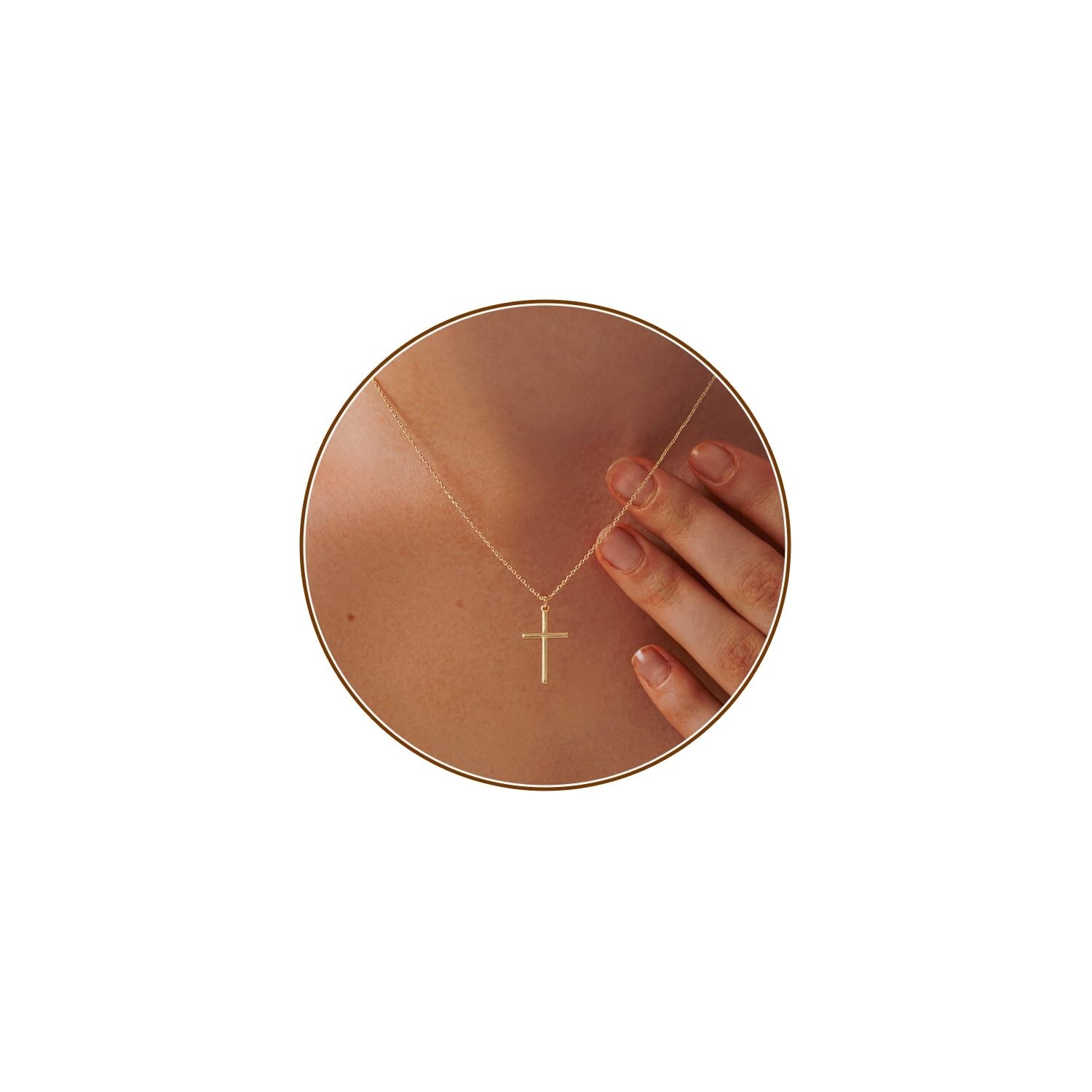 Cross Necklace for Women, Dainty 18K Gold Plated Small Cross Pendant Necklace...