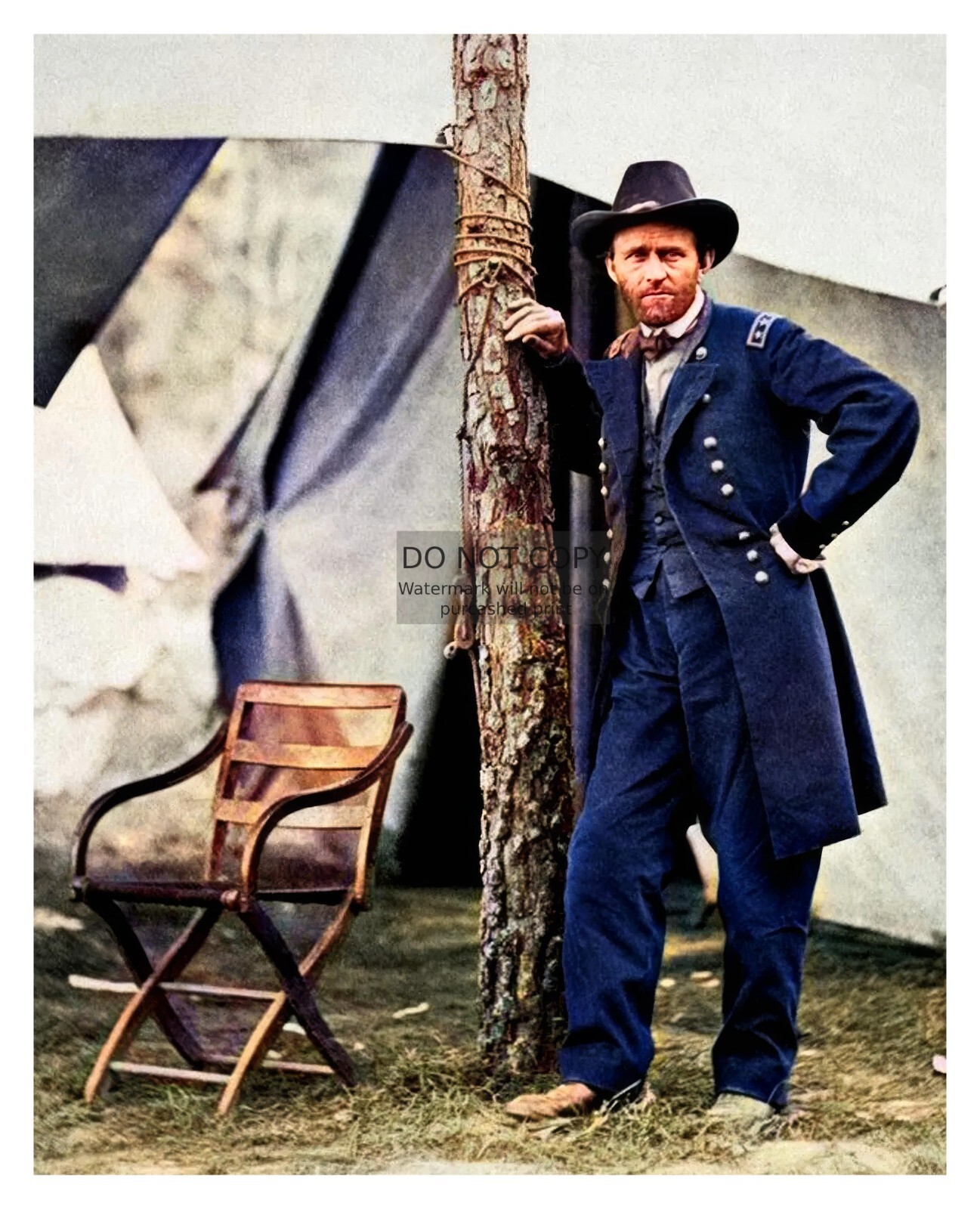 PRESIDENT ULYSSES S. GRANT CIVIL WAR GENERAL IN UNIFORM COLORIZED 8X10 PHOTO