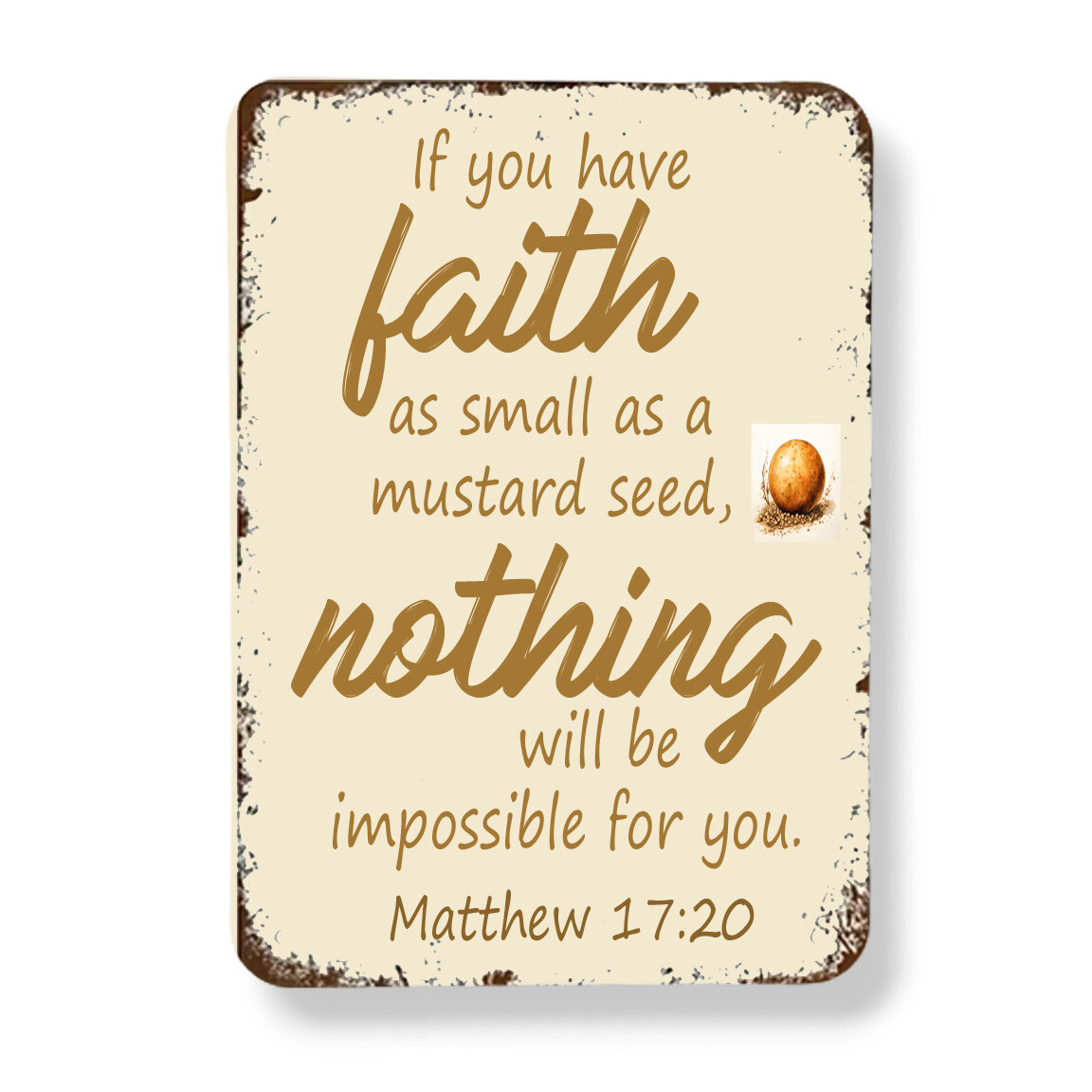Matthew 17:20 Mustard Seed Fridge Magnet Bible Verse Scripture Religious Gift