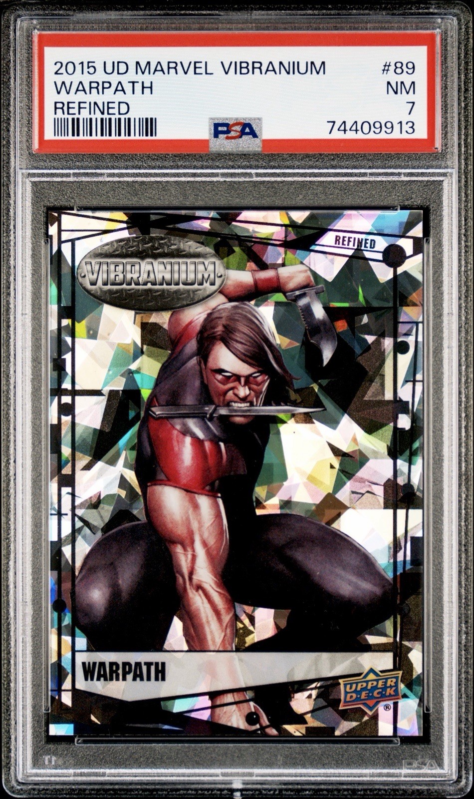 2015 UD Marvel Vibranium Refined /99 #89 Warpath PSA 7 🌟 VHTF 🔥 POP 1/1^