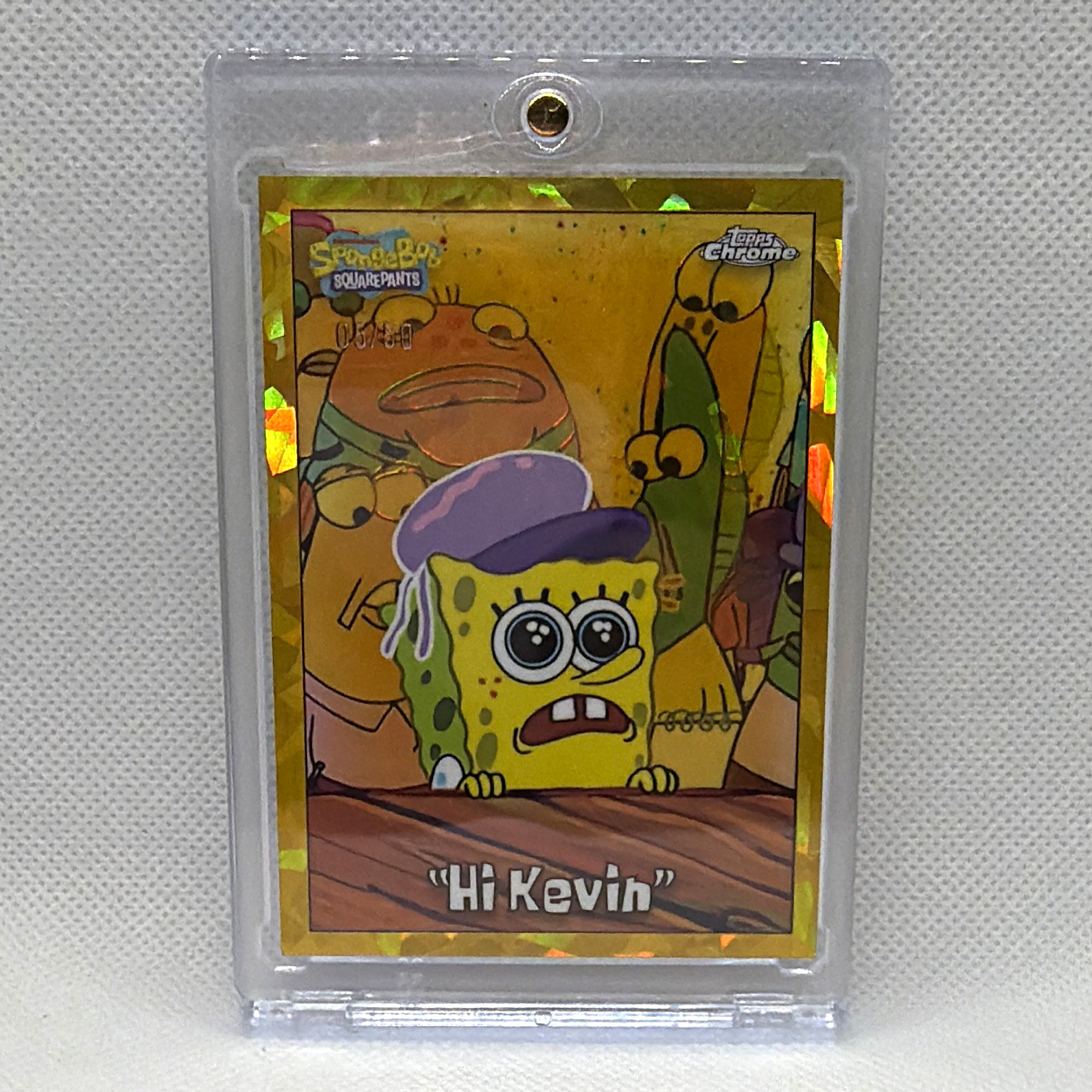 2025 Topps Chrome SpongeBob SquarePants #81 Hi Kevin Gold Parallel Card