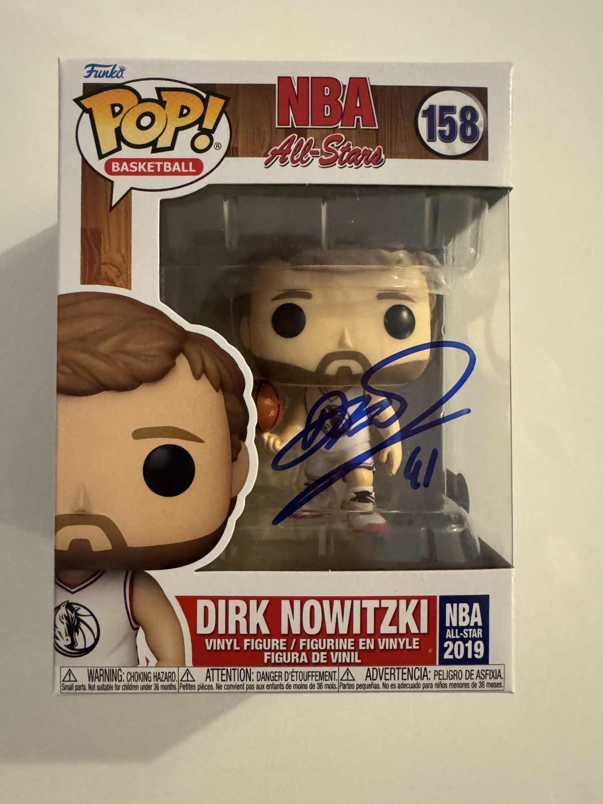 Dirk Nowitzki Signed Autographed Funko Pop #158 Beckett COA