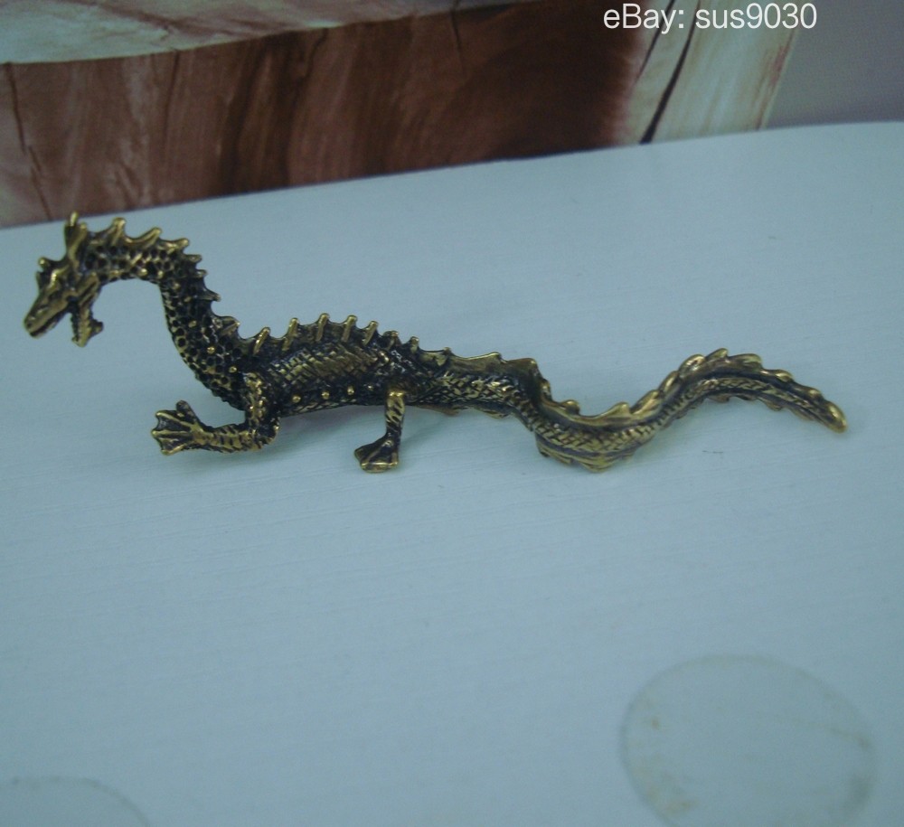 Vintage Solid Brass Chinese Flying Dragon Figurine Statue Home Decor Vintage Solid Brass Chinese Flying Dragon Figurine Statue Home Decor