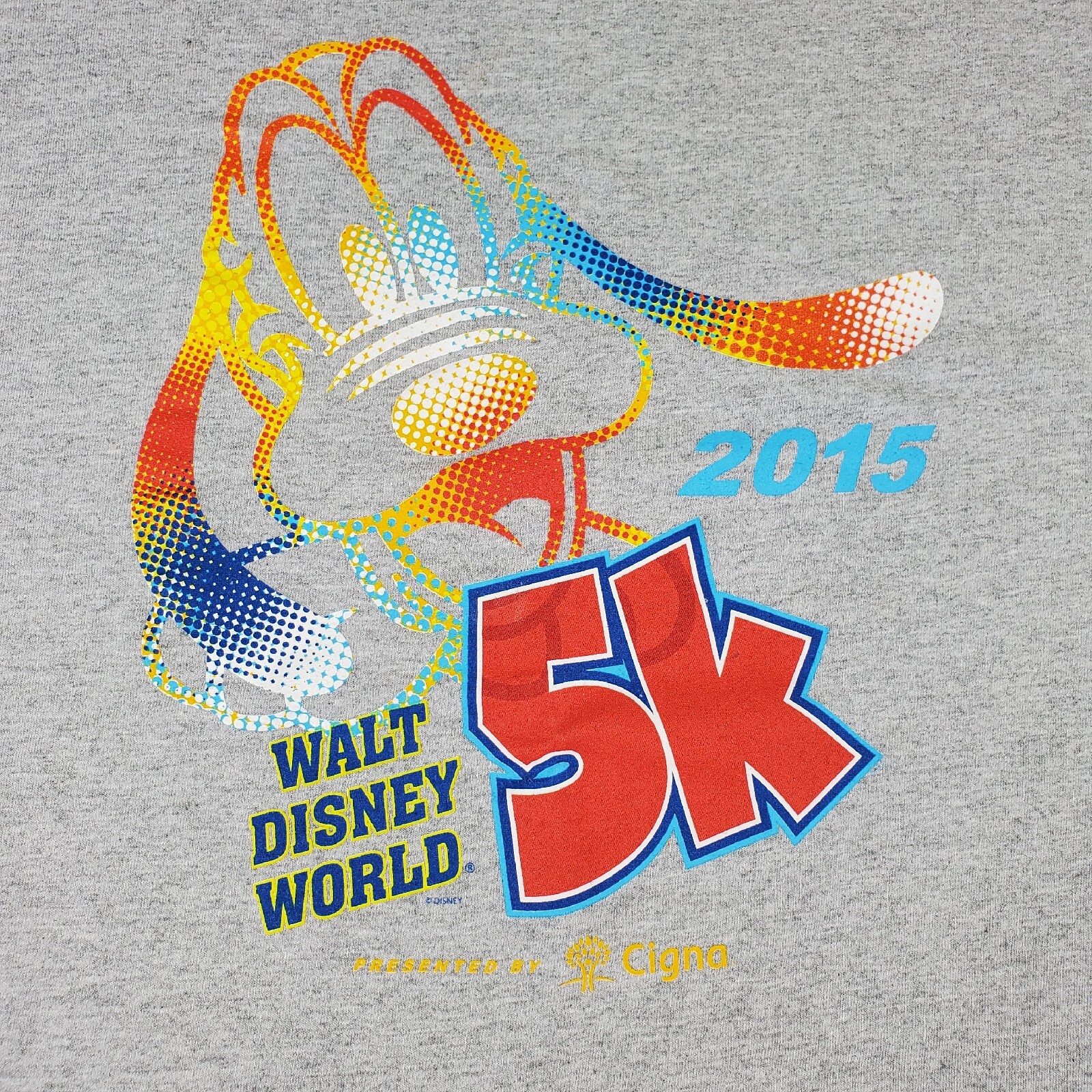 Disney 5K Run Shirt Mens XL Gray Cotton Hanes Heavyweight WDW Goofy 2015 Series Disney 5K Run Shirt Mens XL Gray Cotton Hanes Heavyweight WDW Goofy 2015 Series