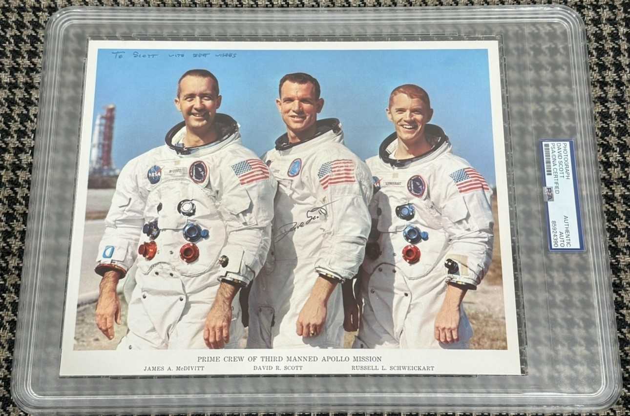 Dave Scott Signed Autograph 8x10 NASA Apollo 15 Photo PSA/DNA Encapsulated