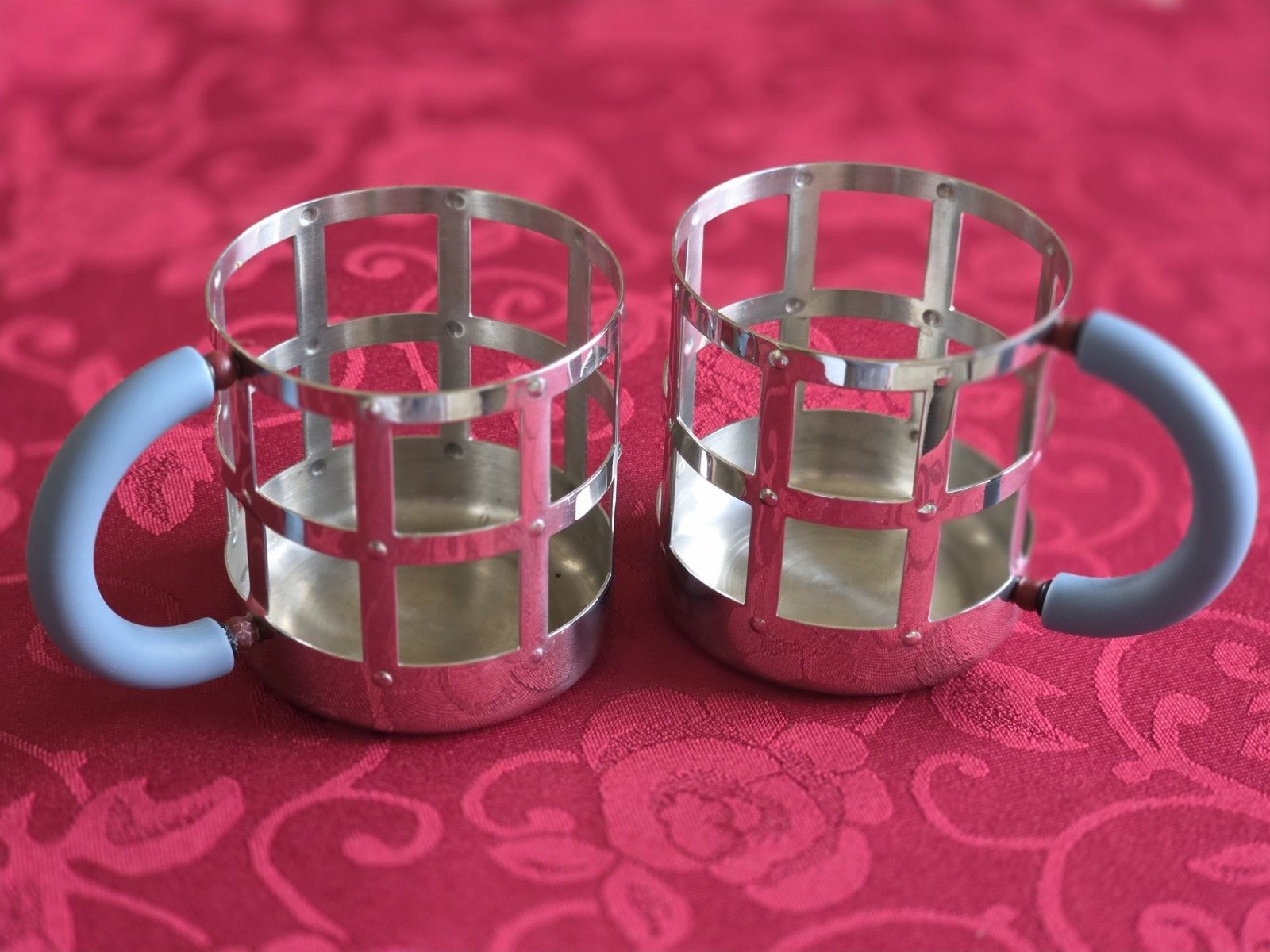 ALESSI Italy Michael Graves 2 Mug Pots With Handles - GLASS NOT INCLUDED ALESSI Italy Michael Graves 2 Mug Pots With Handles - GLASS NOT INCLUDED