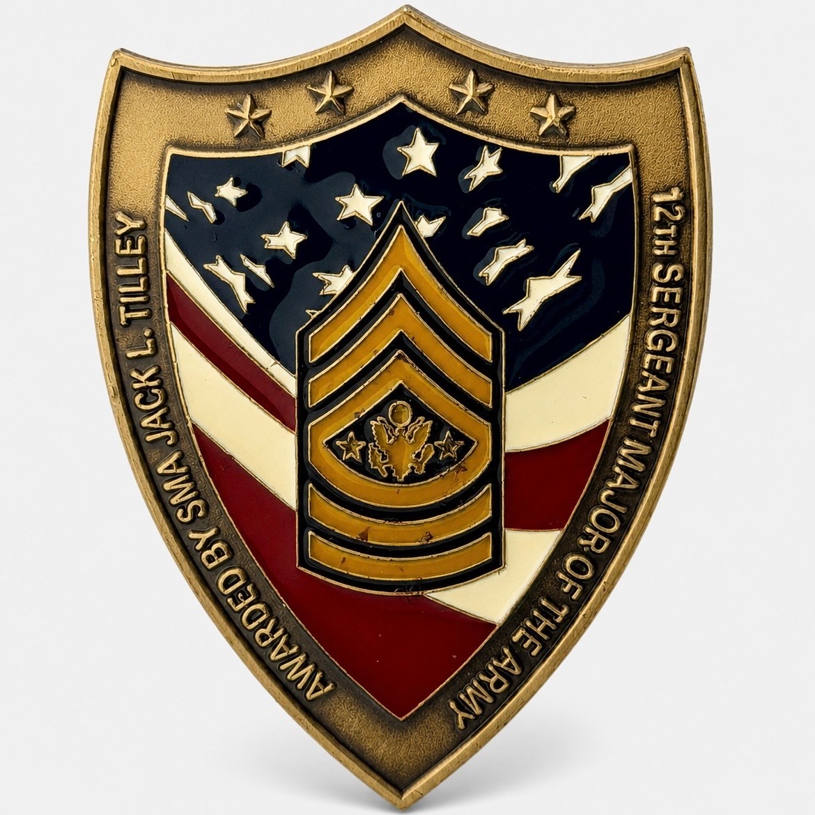 Sergeant Major of the Army Jack L Tilley 12th SMA Challenge Coin Command