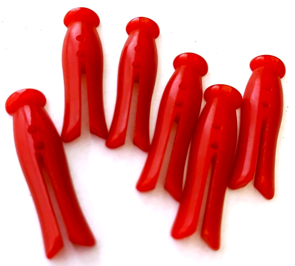Vintage Christmas Red Bakelite Realistic Clothespin Buttons