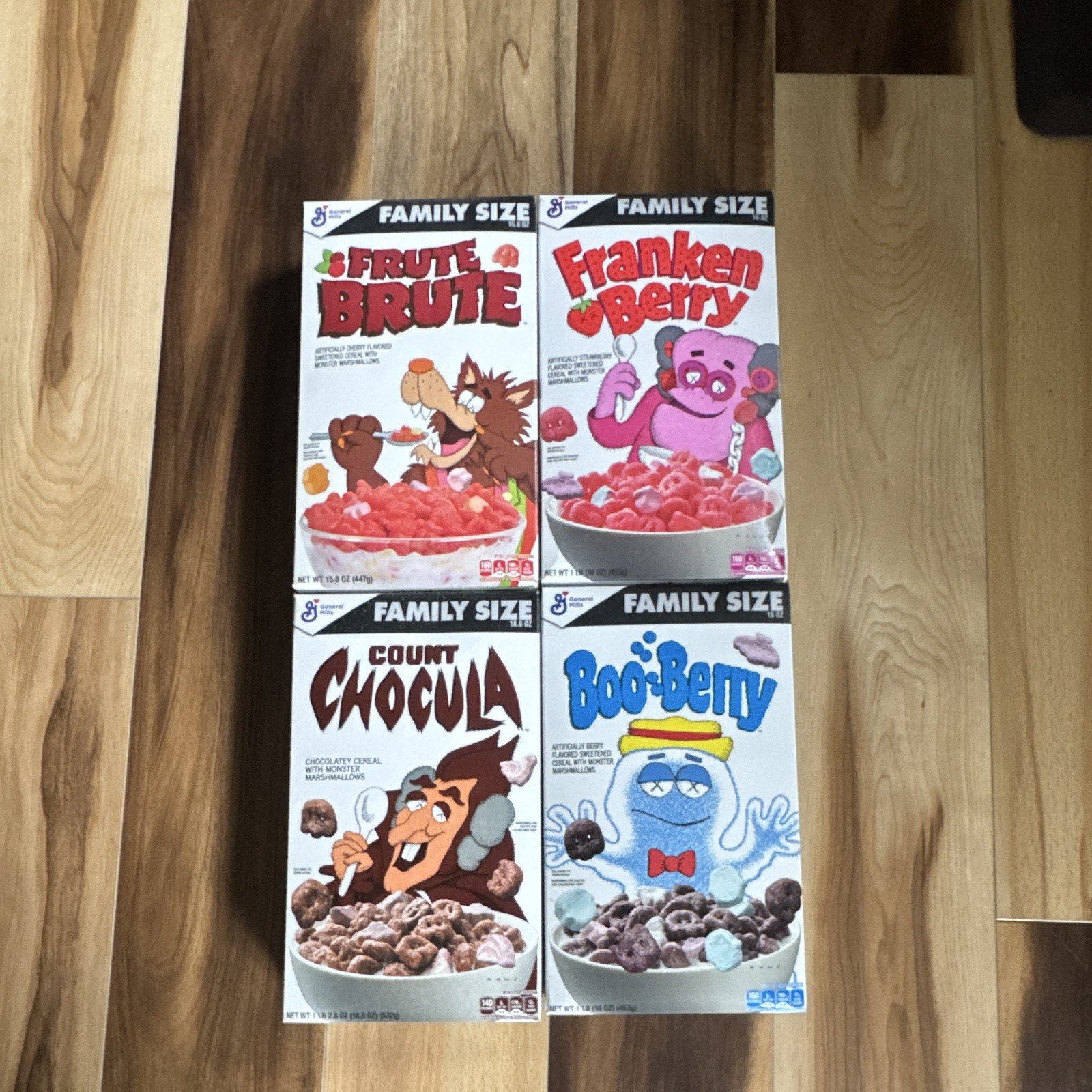 KAWS General Mills Family Size Cereal 4 Boxes Whole Set Halloween New Sealed