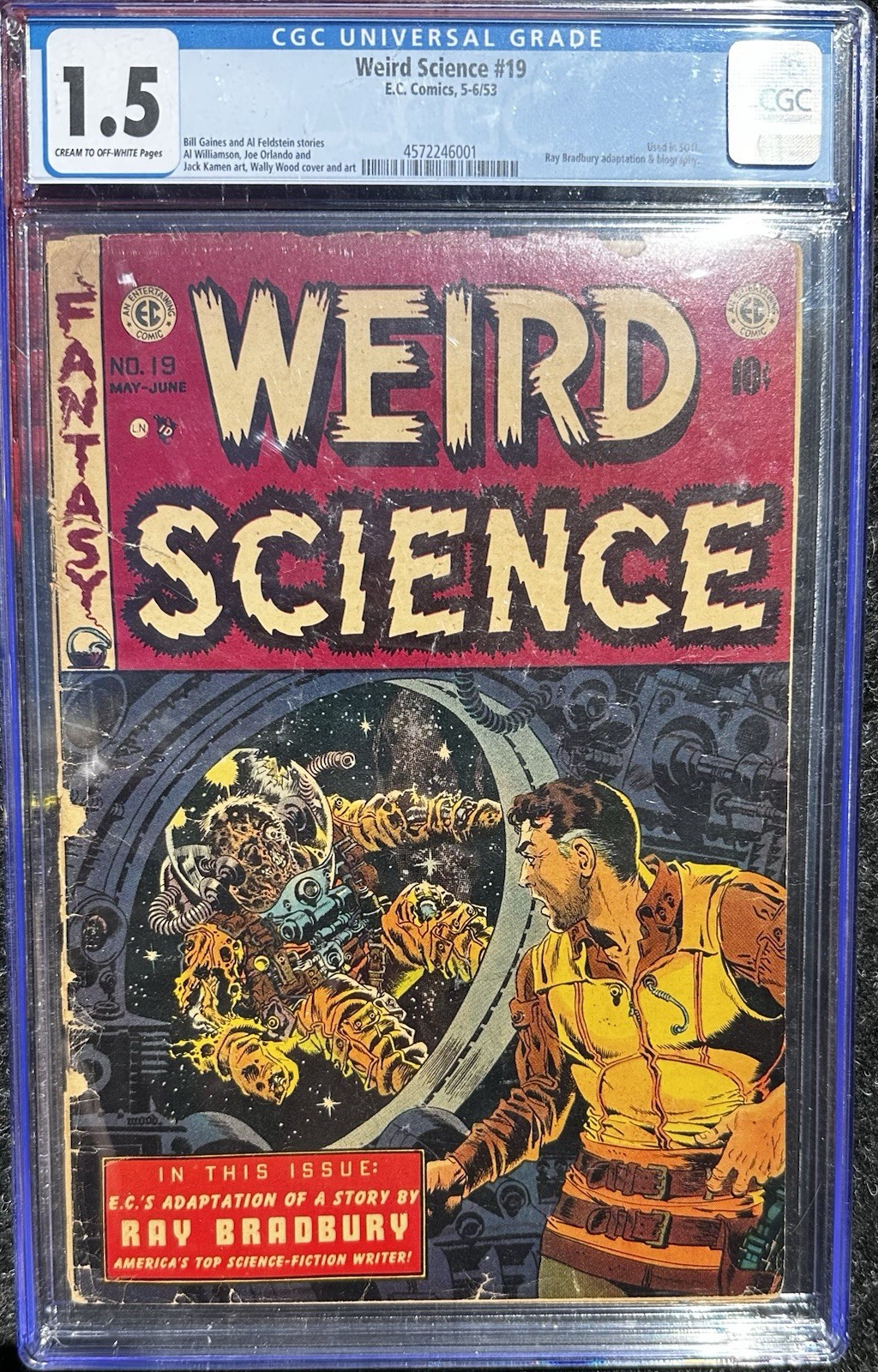 Vintage Comic Weird Science 19 CGC 1.5 1953 Wally Wood cover Art SOTI No Reserve
