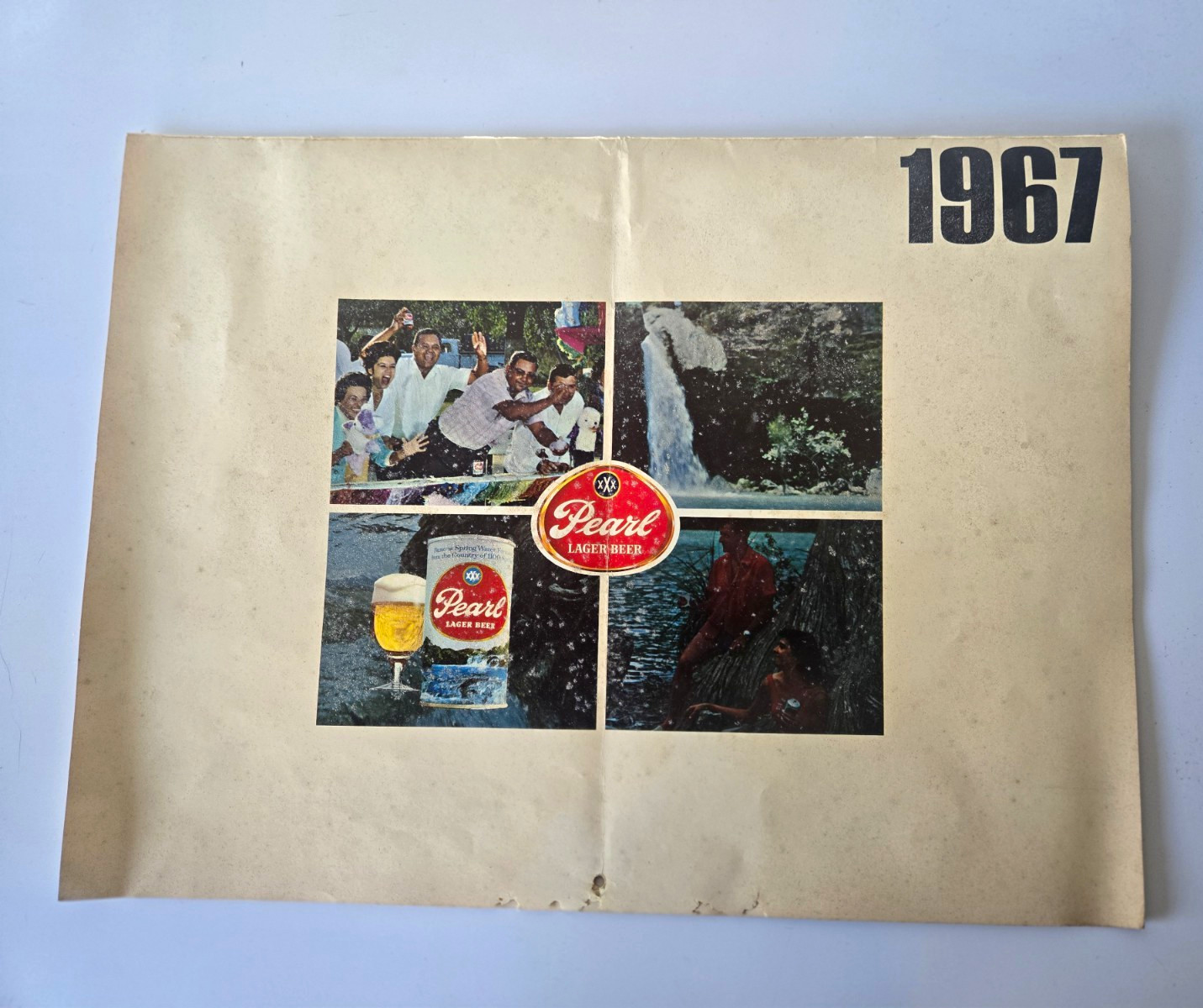Vintage 1967 Pearl Lager Beer Calendar San Antonio Texas Spanish Breweriana