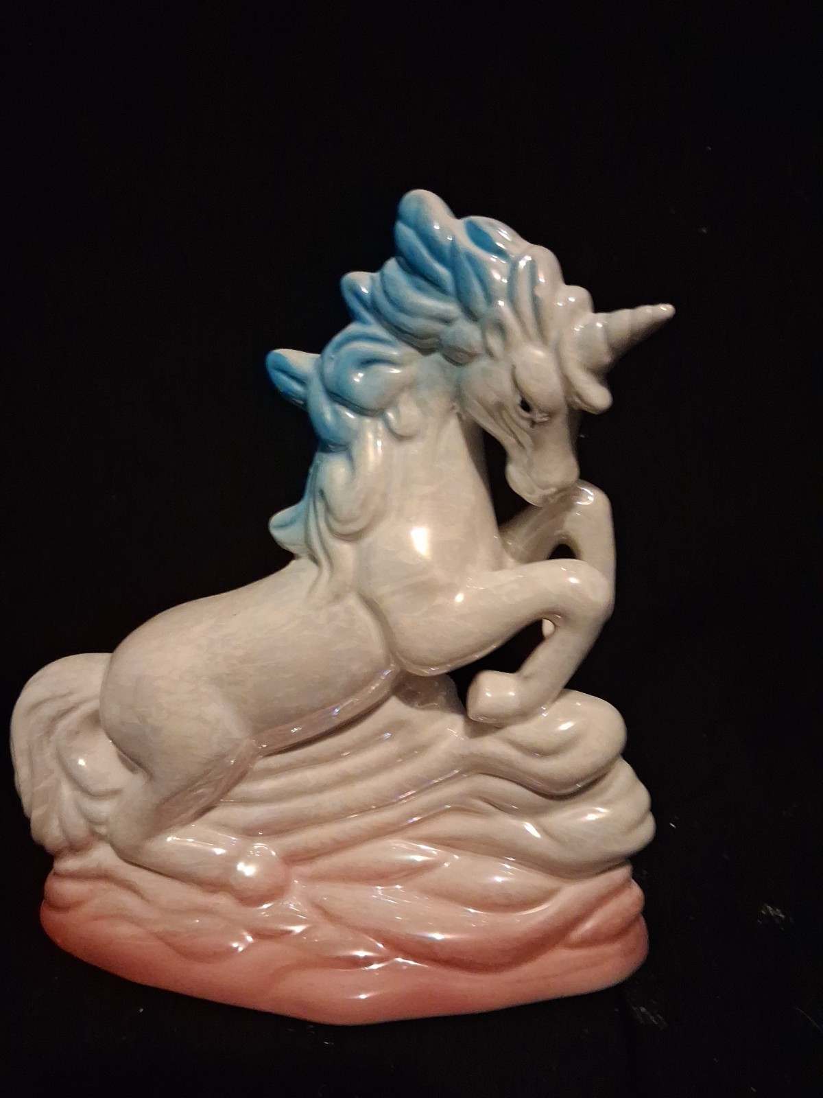 Vintage Standing Glazed Lusterware Unicorn Majestic Fantasy Figurine Ceramic Vintage Standing Glazed Lusterware Unicorn Majestic Fantasy Figurine Ceramic