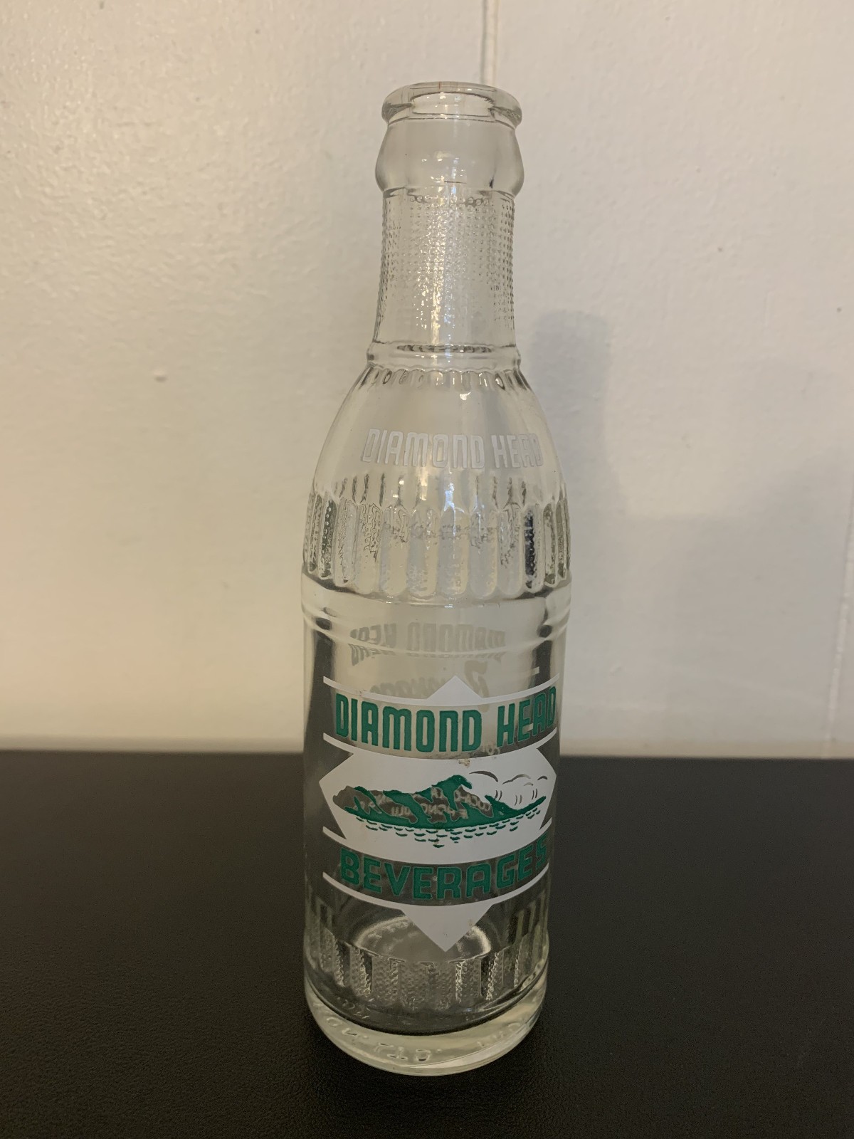 Diamond Head Clear Glass Soda Bottle 7 fl oz Honolulu Collectible Coca Cola
