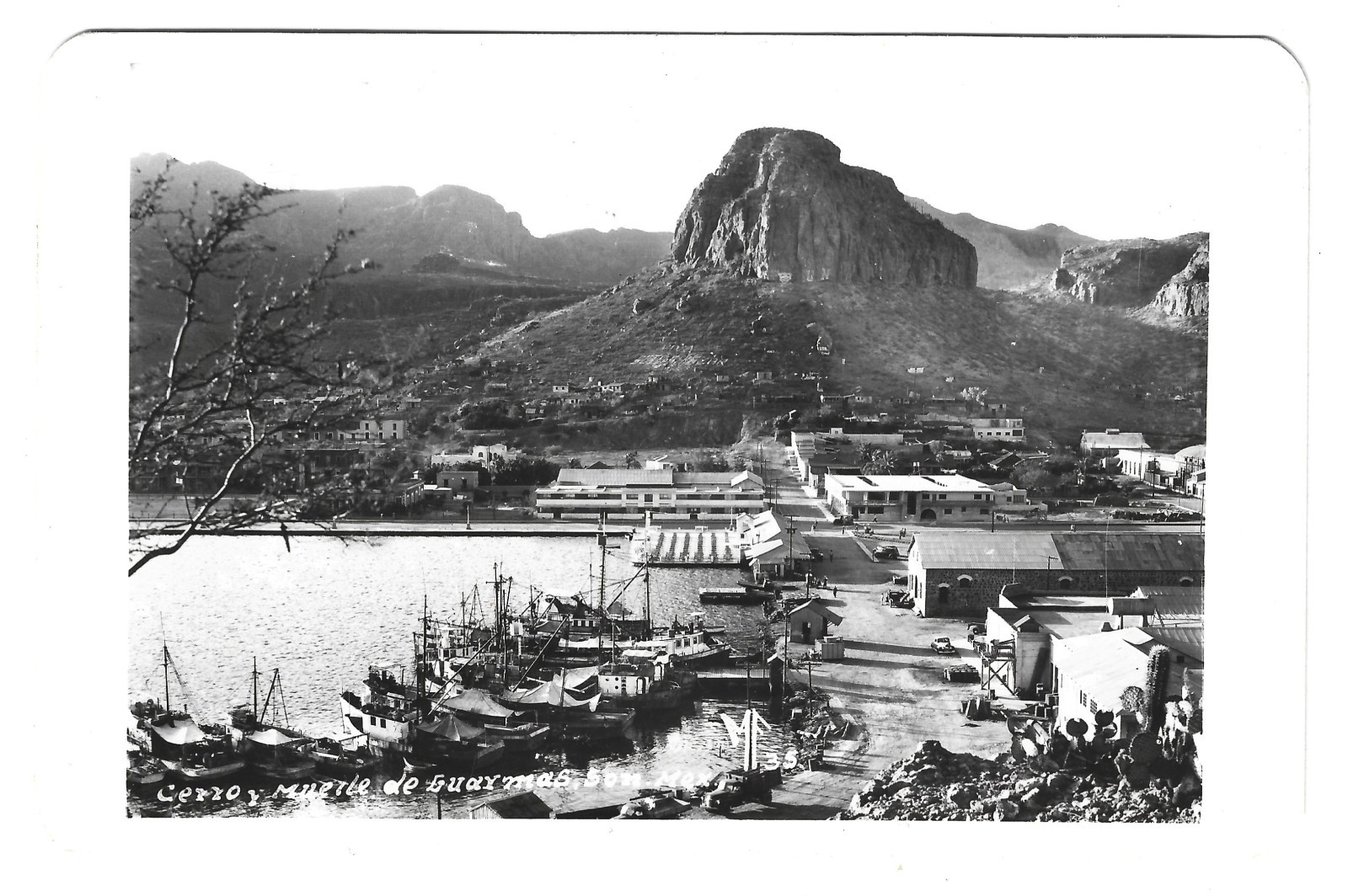 Vintage Guaymas Mexico RPPC Postcard 1950s Cerro Muerte El Capirote Sonora Port