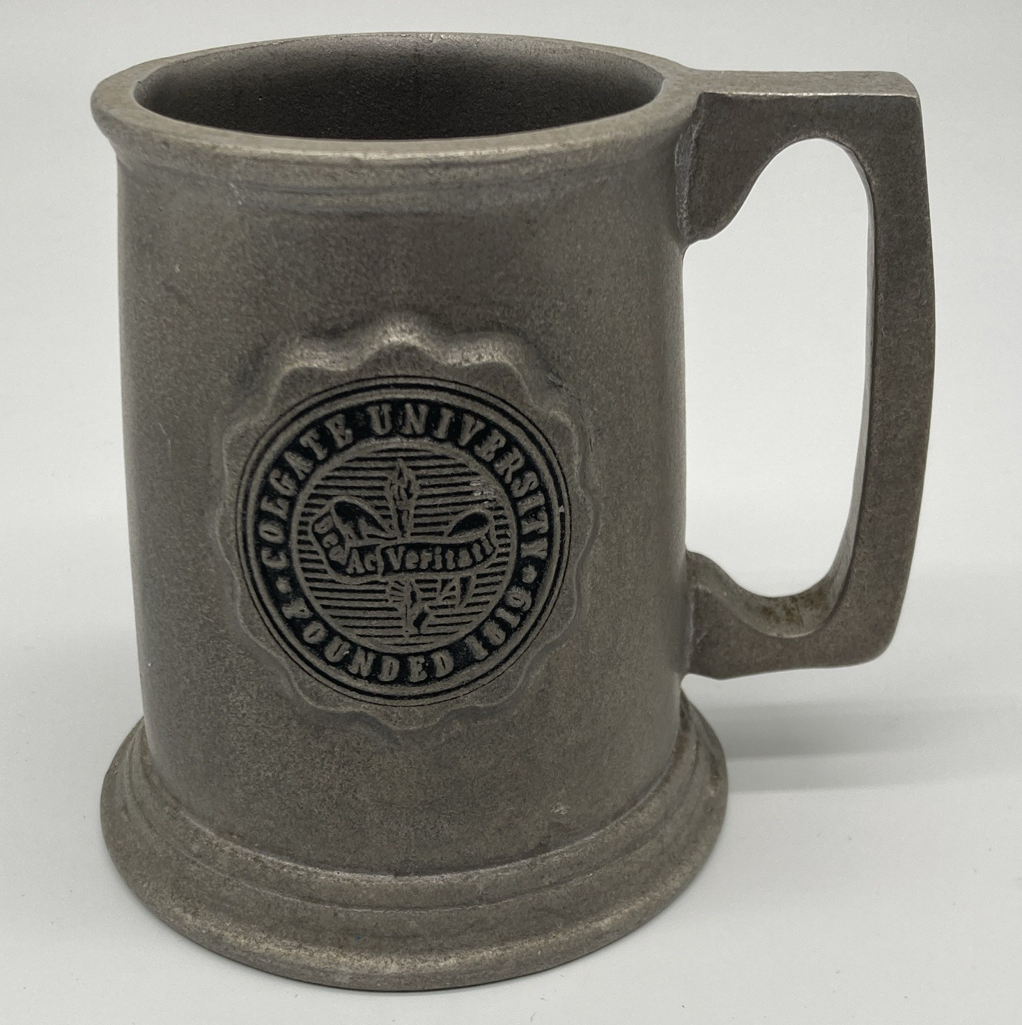 Colgate University Seal Pewter Beer Mug 1 Pint Embossed 
