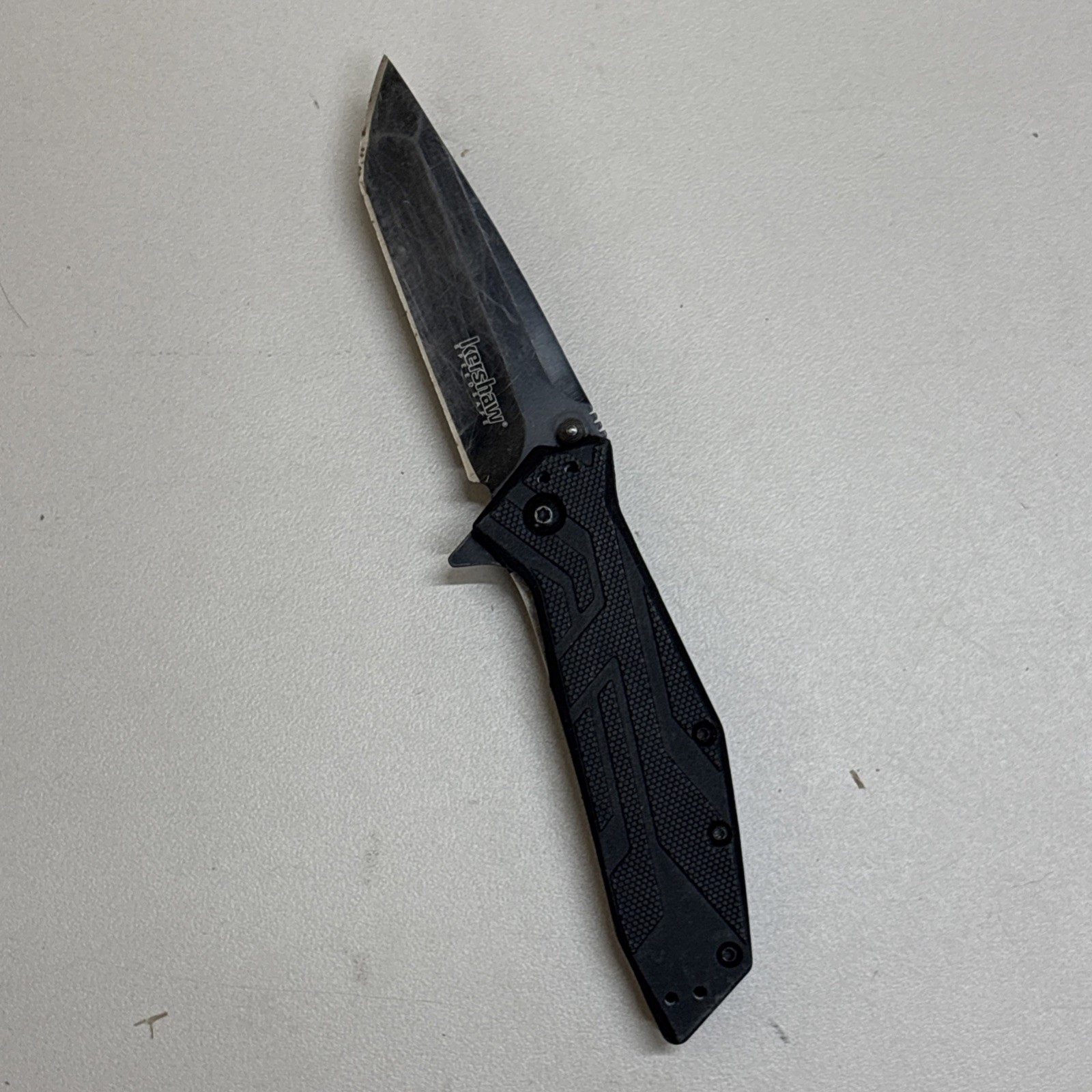 Kershaw Brawler 1990 Linerlock Tanto Blade Black Folding Pocket Knife (430)