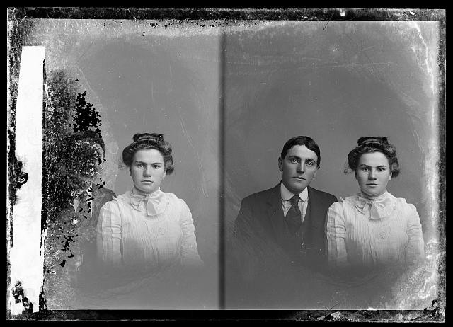 Photo:Unidentified Group Portrait Man and Women c1873-1916