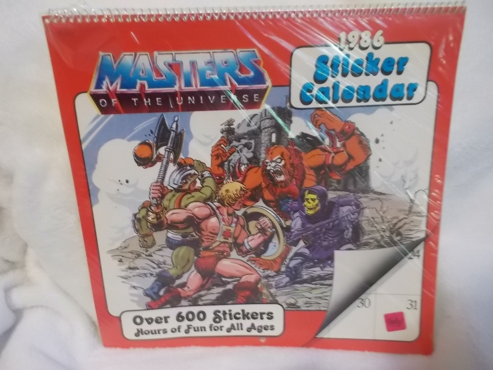 Vintage 1986 Masters of the Universe Sticker Calendar He-Man Mattel Sealed B&B