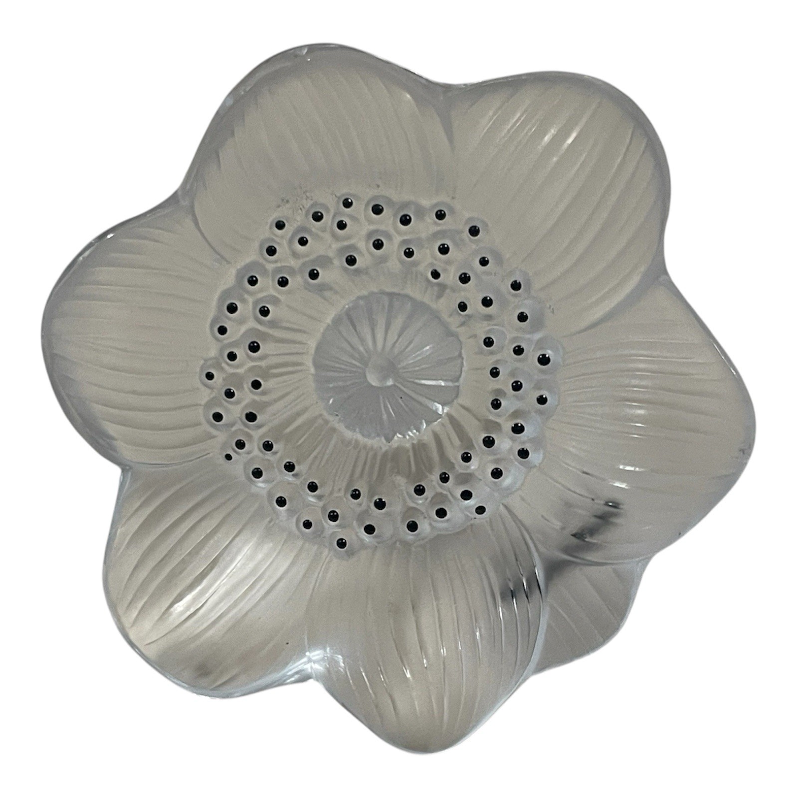 LALIQUE France Crystal Anemone Flower Sculpture  Paperweight 4