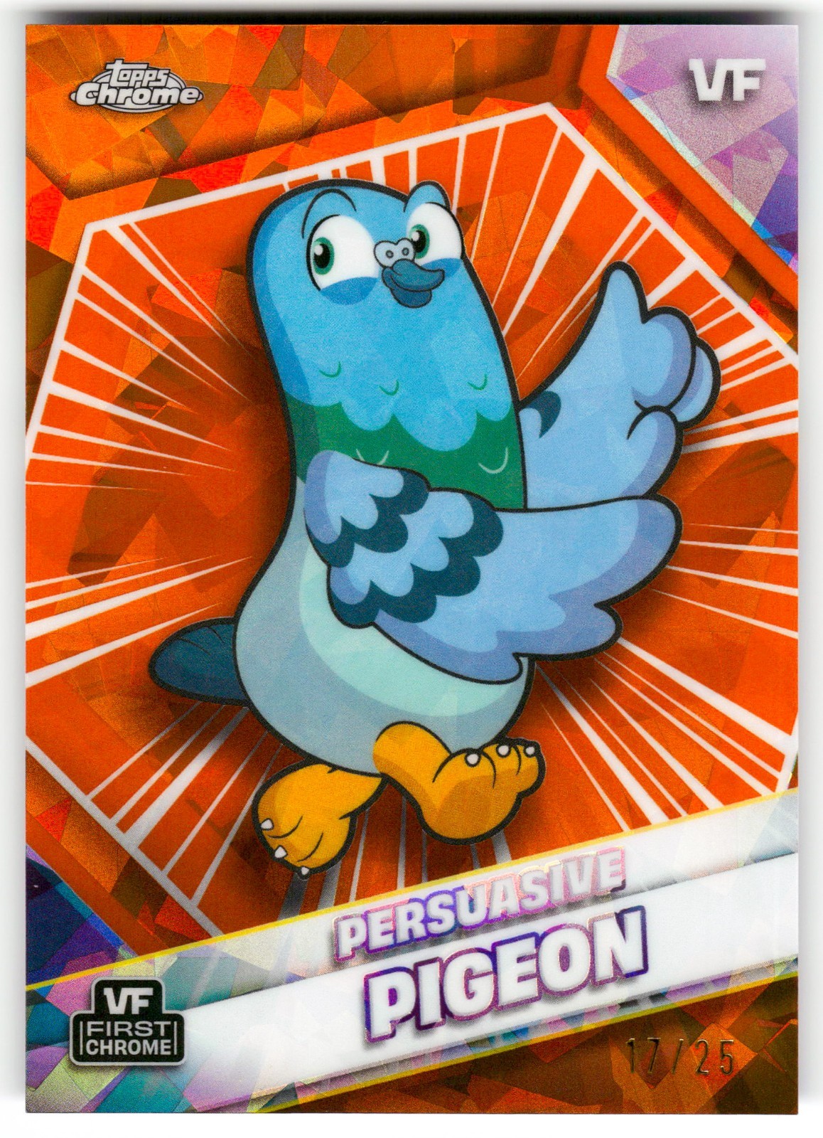 Persuasive Pigeon Orange Sapphire #17/25 2026 Topps Chrome Sapphire VeeFriends