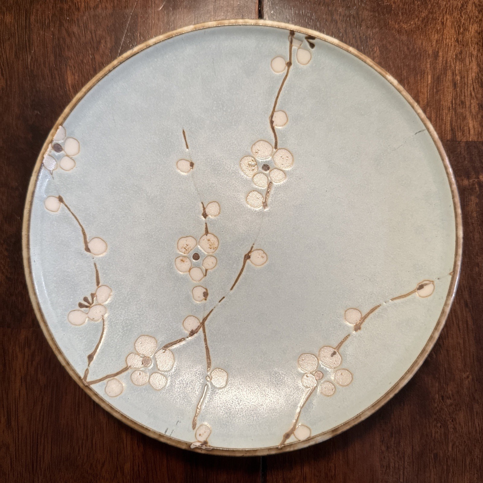 Vintage Kafuh Japan Soshun Cherry Blossom 7.75” Salad Plate - Mino Ware Stamp Vintage Kafuh Japan Soshun Cherry Blossom 7.75” Salad Plate - Mino Ware Stamp