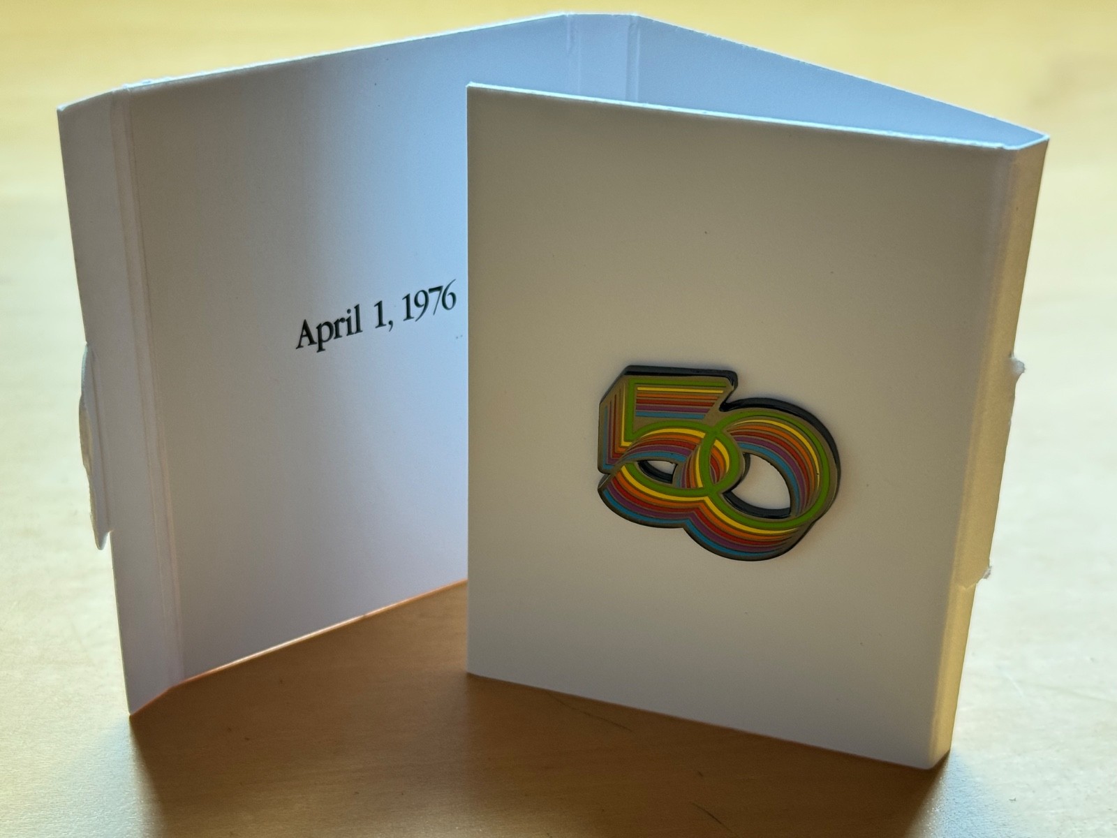 Apple 50th Anniversary magnetic enamel pin - Employee Only Exclusive. Rare
