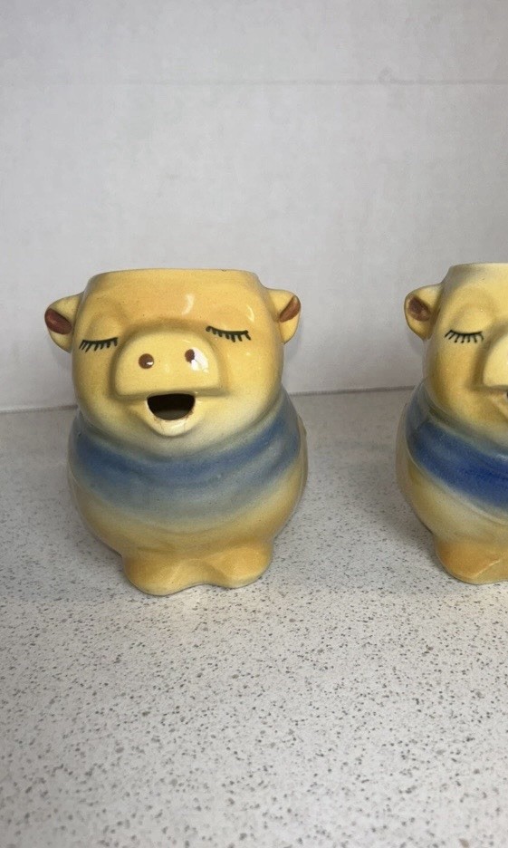 Shawnee Pottery Smiley Pig Handled Pitcher  #86