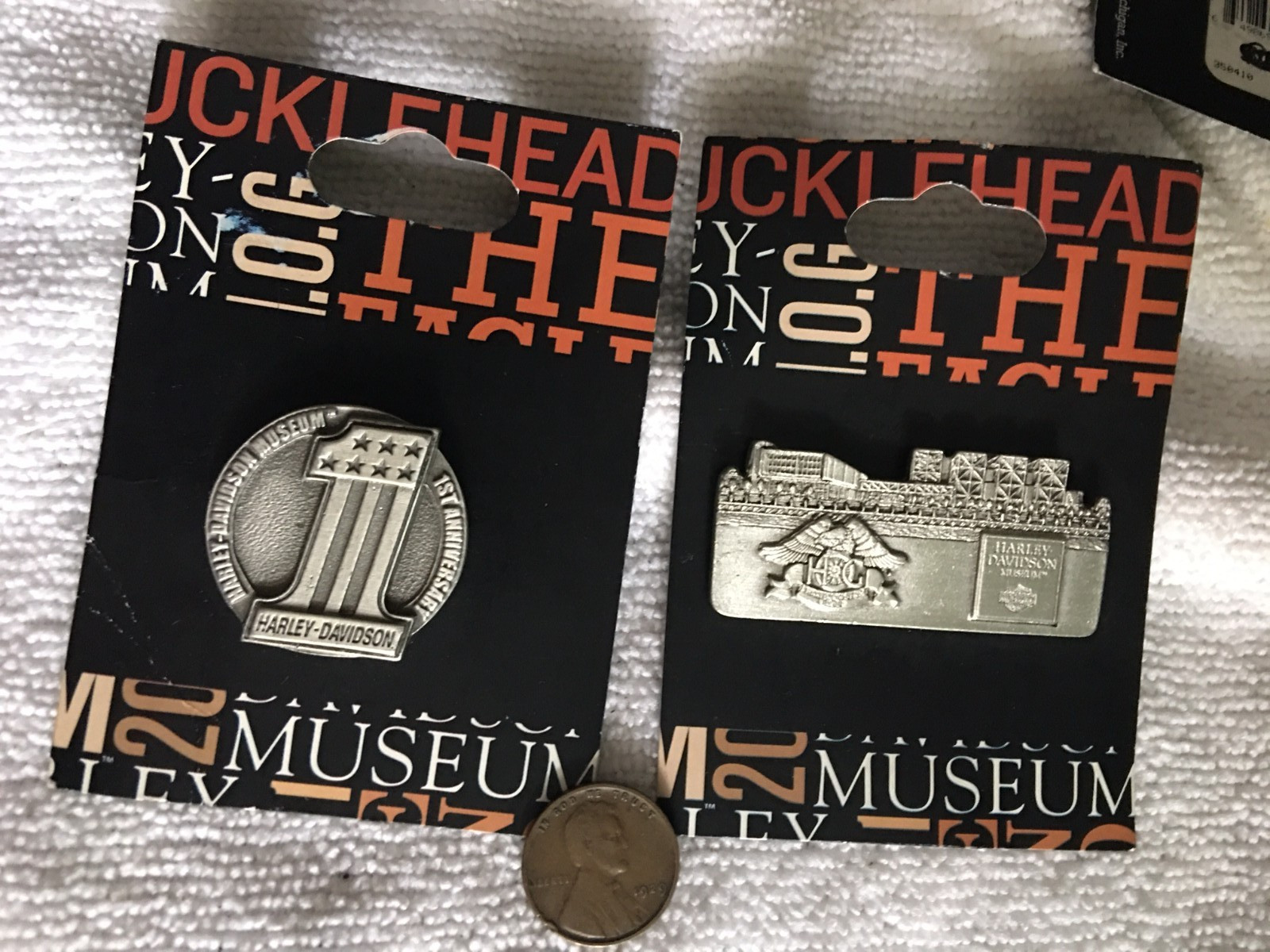 Rare Harley Davidson Museum 1st Anniversary Pewter Pin + Bonus Pin