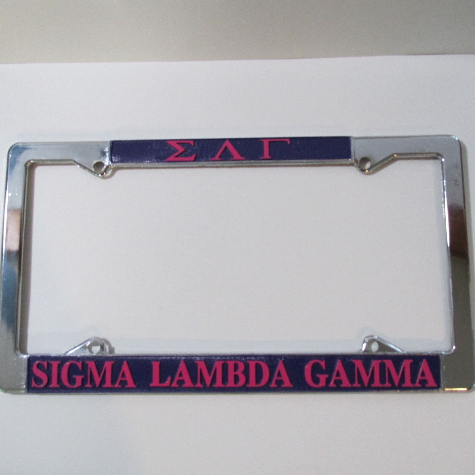 Sigma Lambda Gamma Chrome License Plate Frame, New