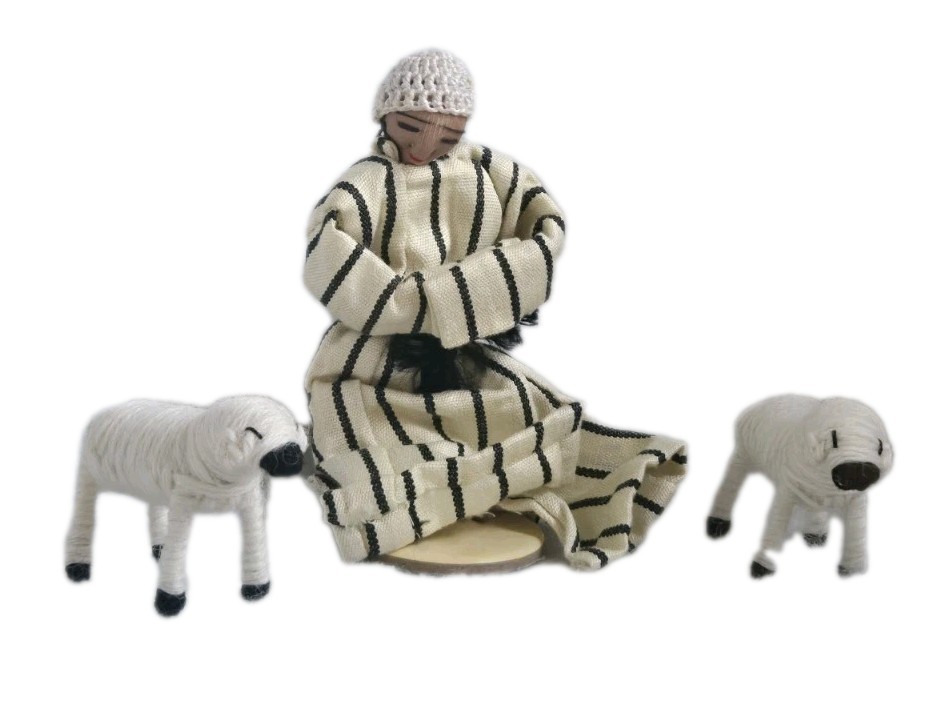 Vintage YWCA Centre Aqabat Jaber Refugee Camp Christmas Nativity Shepherd Sheep