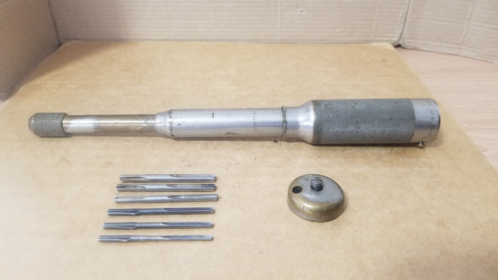 Vintage Craftsman Patented Nov 17, 1891 Hand Push Drill w/6 Bits Working , VGC
